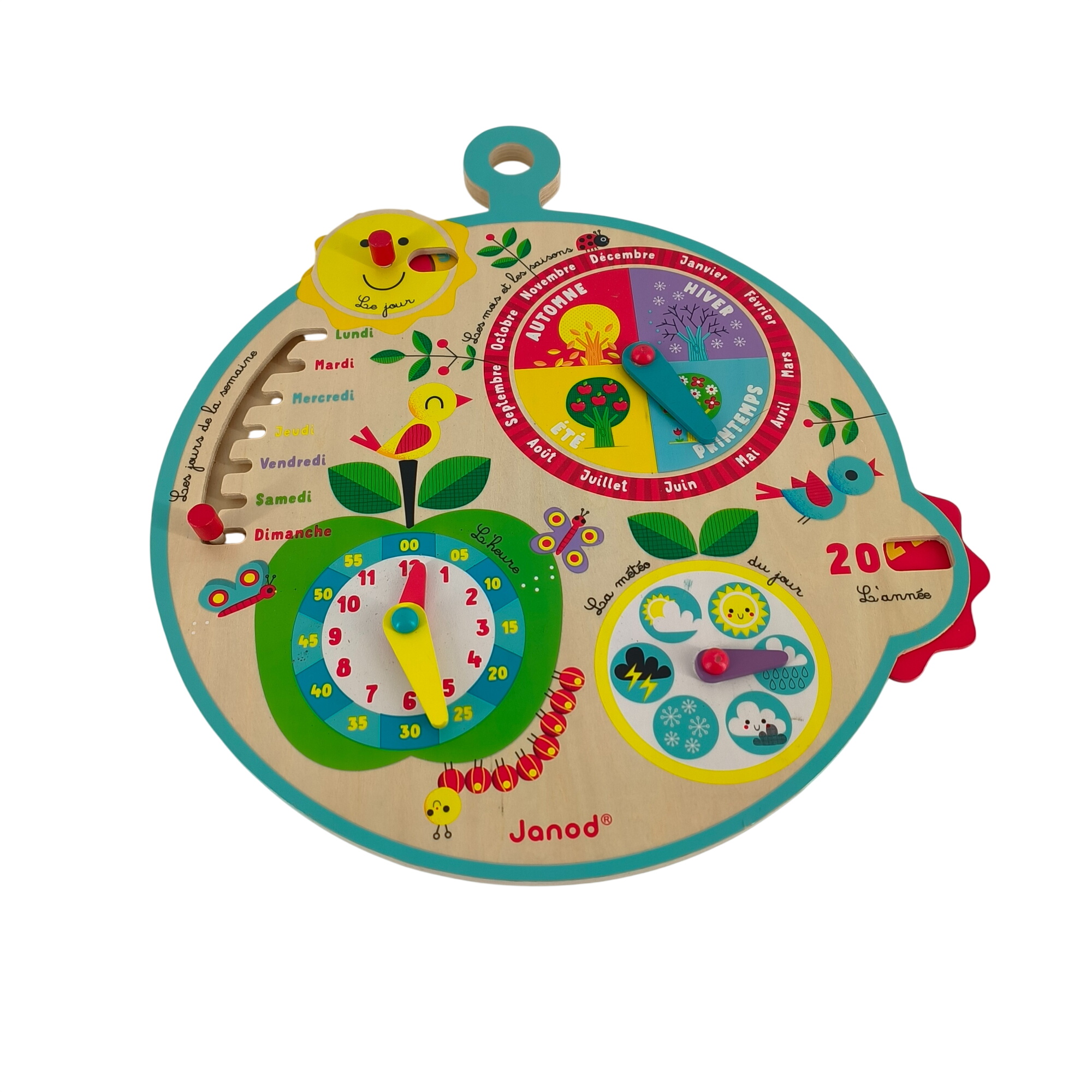 Jeu en bois-calendrier au fil du temps-Janod Très bon état -  reconditionné disponible sur Label Emmaüs