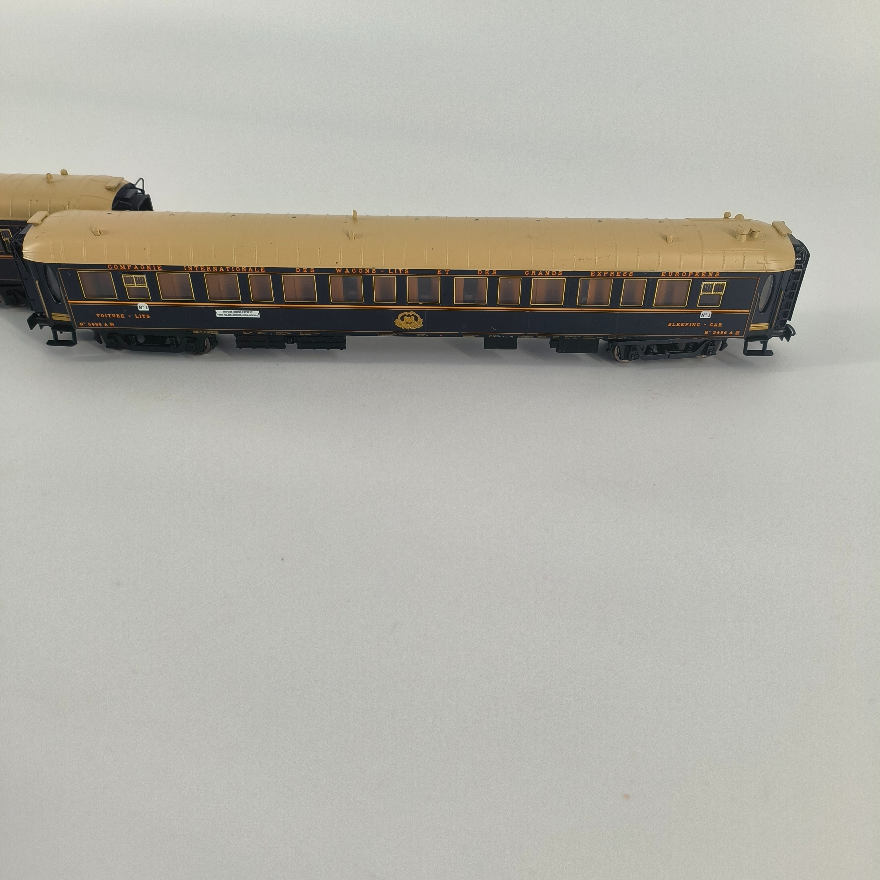 Lot de trois wagons voyageurs-ferroviaire-Orient express-Rivorossi cilw-HO Très bon état - Vue 4 - 