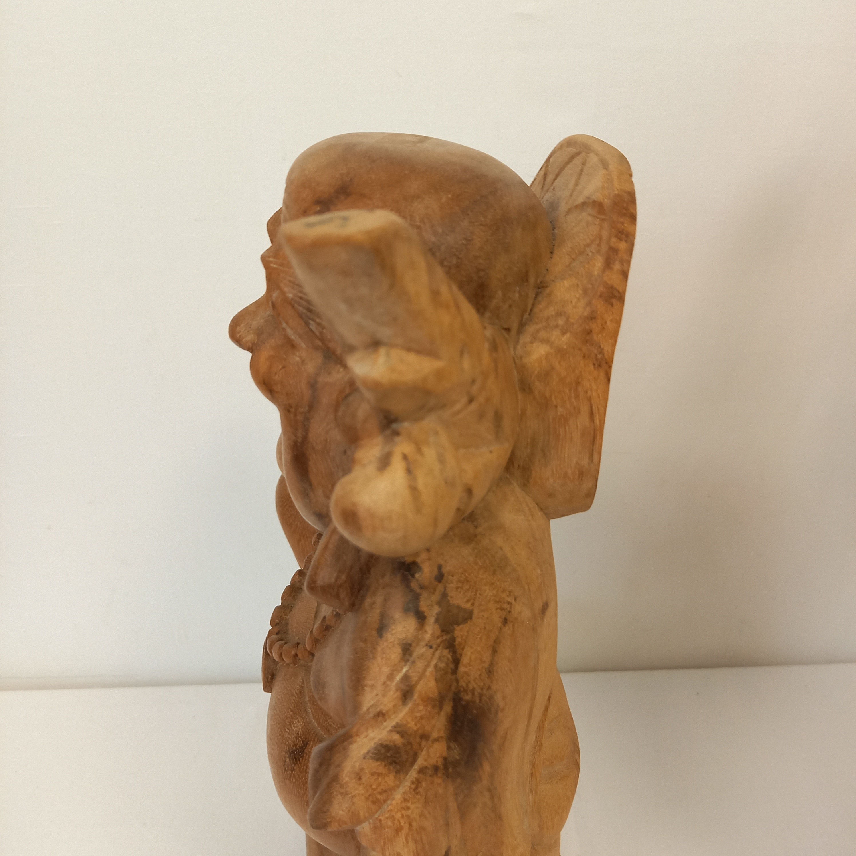 Sculpture bouddha rieur bois Art Asiatique Hauteur 40 cm  - Photo 8