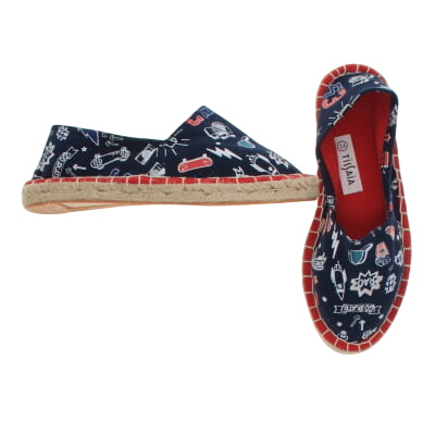 Espadrilles bleues imprimées - Fille - TISSAIA - Pointures 34 - Photo 0