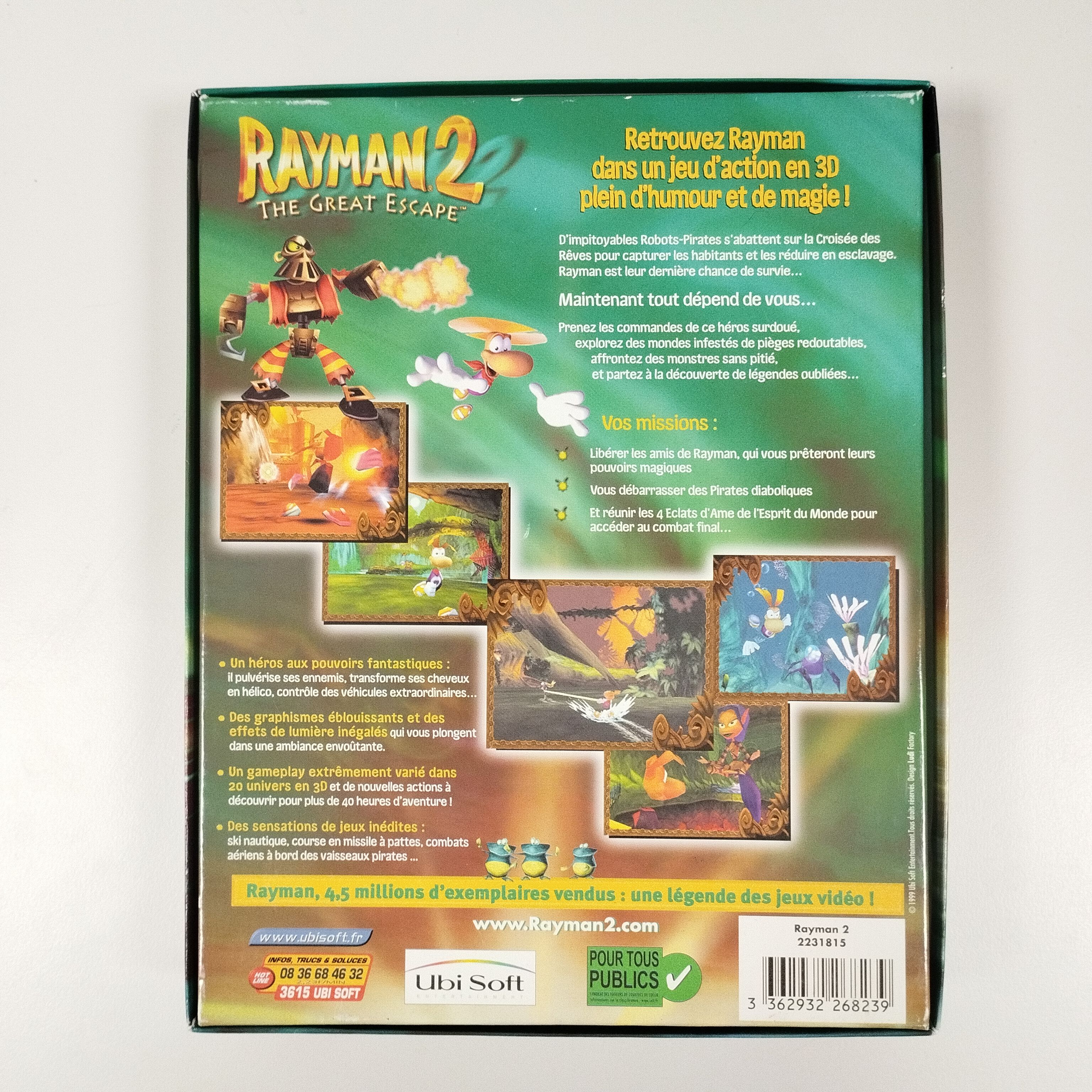 Lot De 4 Jeux PC CD-ROM : Soul Reaver, Pandemonium, Rayman 2, Le Cinquième Élément - Bon état
