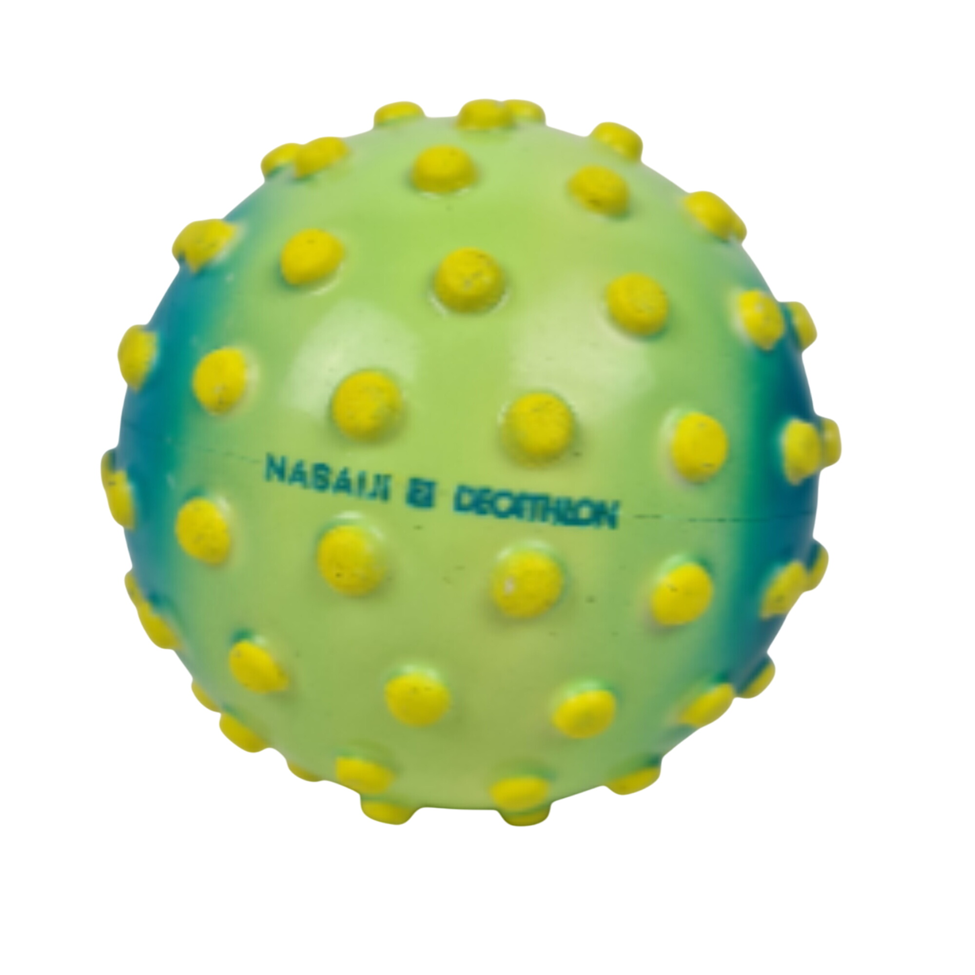 Jouet d'éveil - Balle sensorielle jaune et bleu en silicone - Decathlon - 6 mois + - Photo 0