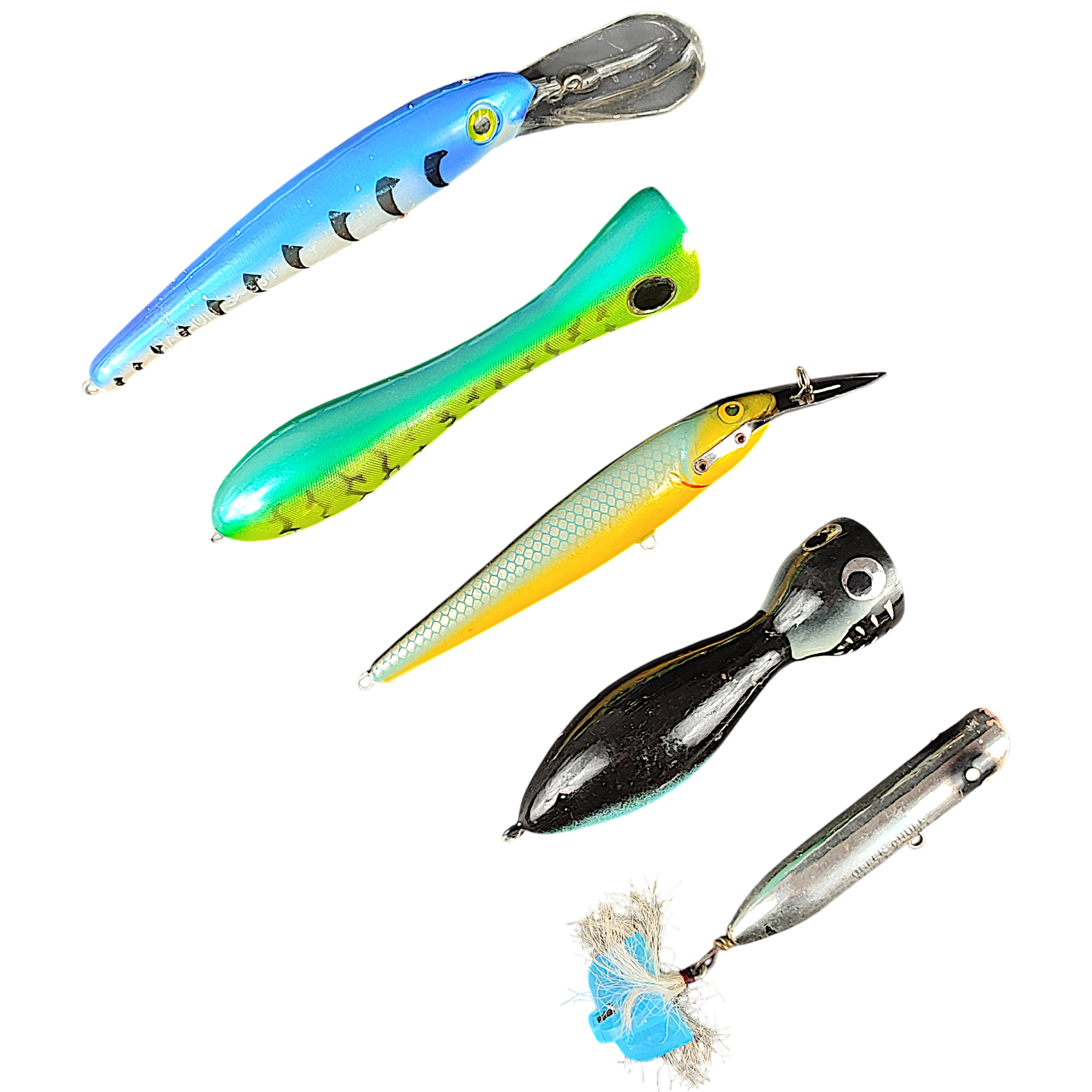 Acheter Lot de 5 grands leurres de pêche au gros. État correct - 30,00 € Lot de 5 grands leurres de pêche au gros. État correct - reconditionné disponible sur Label Emmaüs