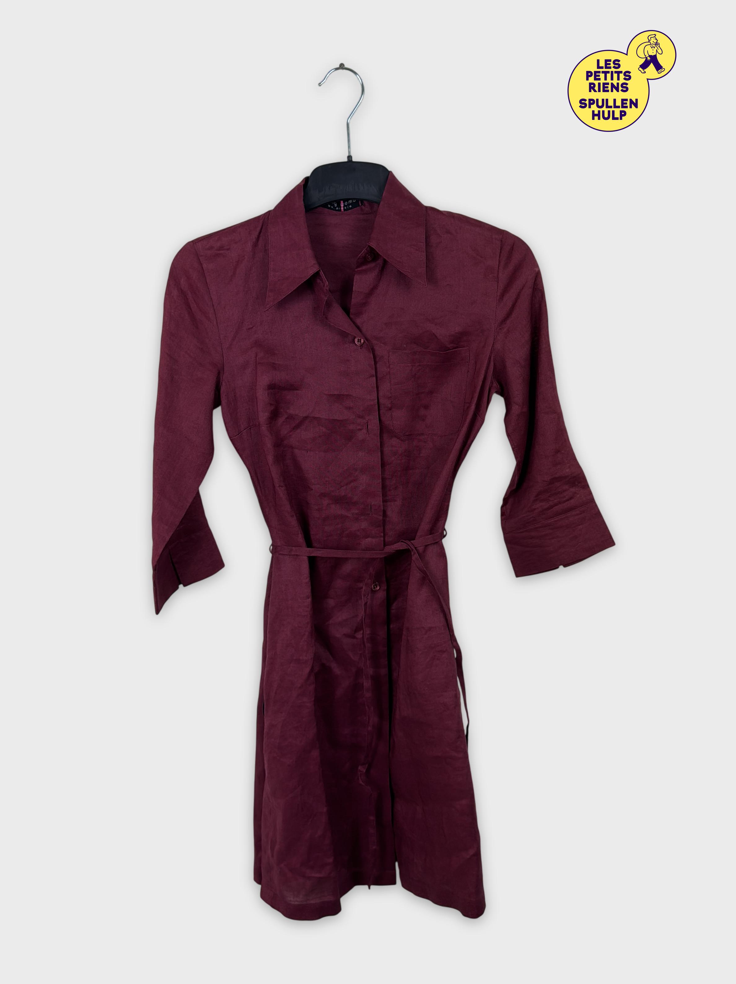Robe Chemise Bordeaux Ceinturée Young woman XXS 💜 - Photo 0