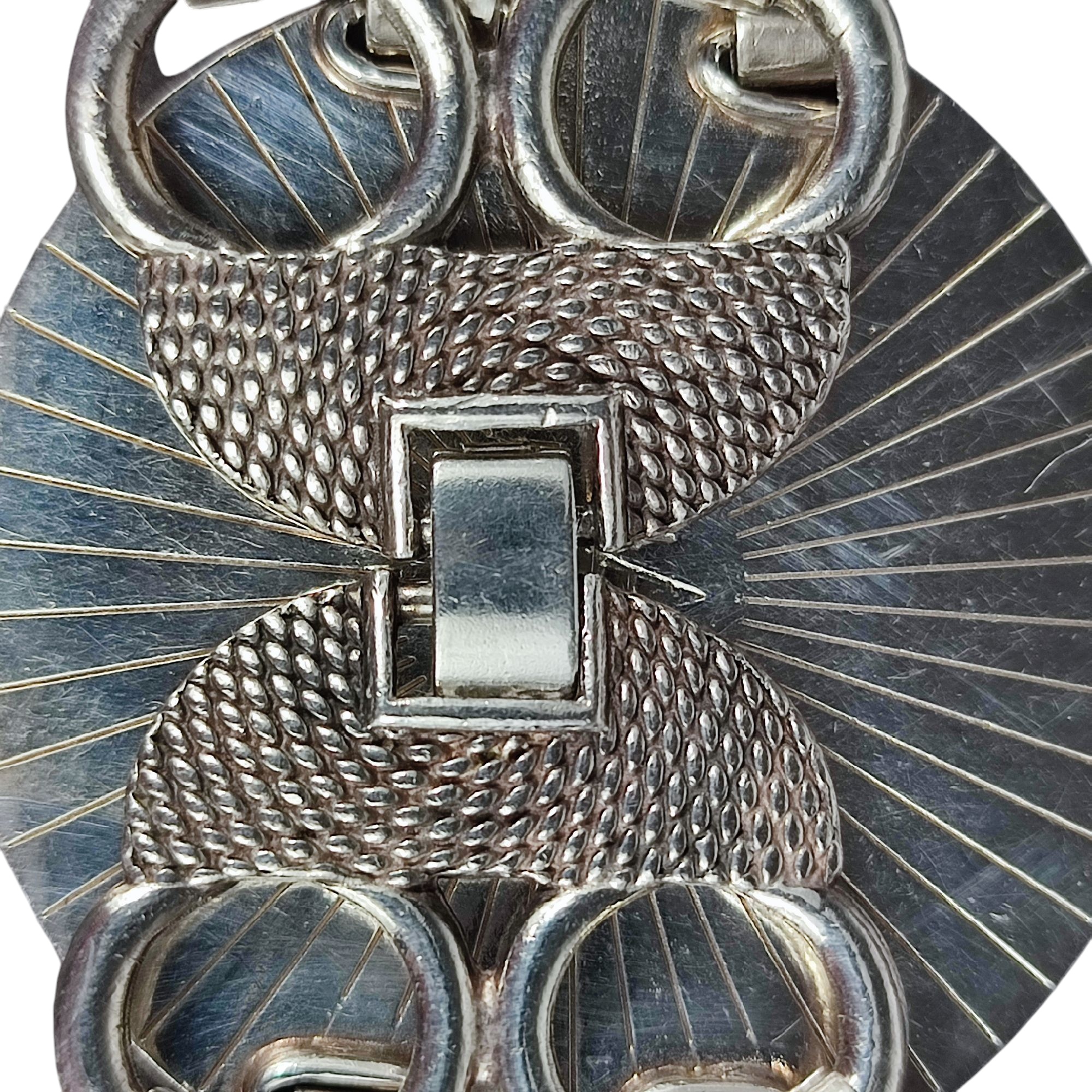 Bracelet vintage GAS en métal argenté - Photo 5