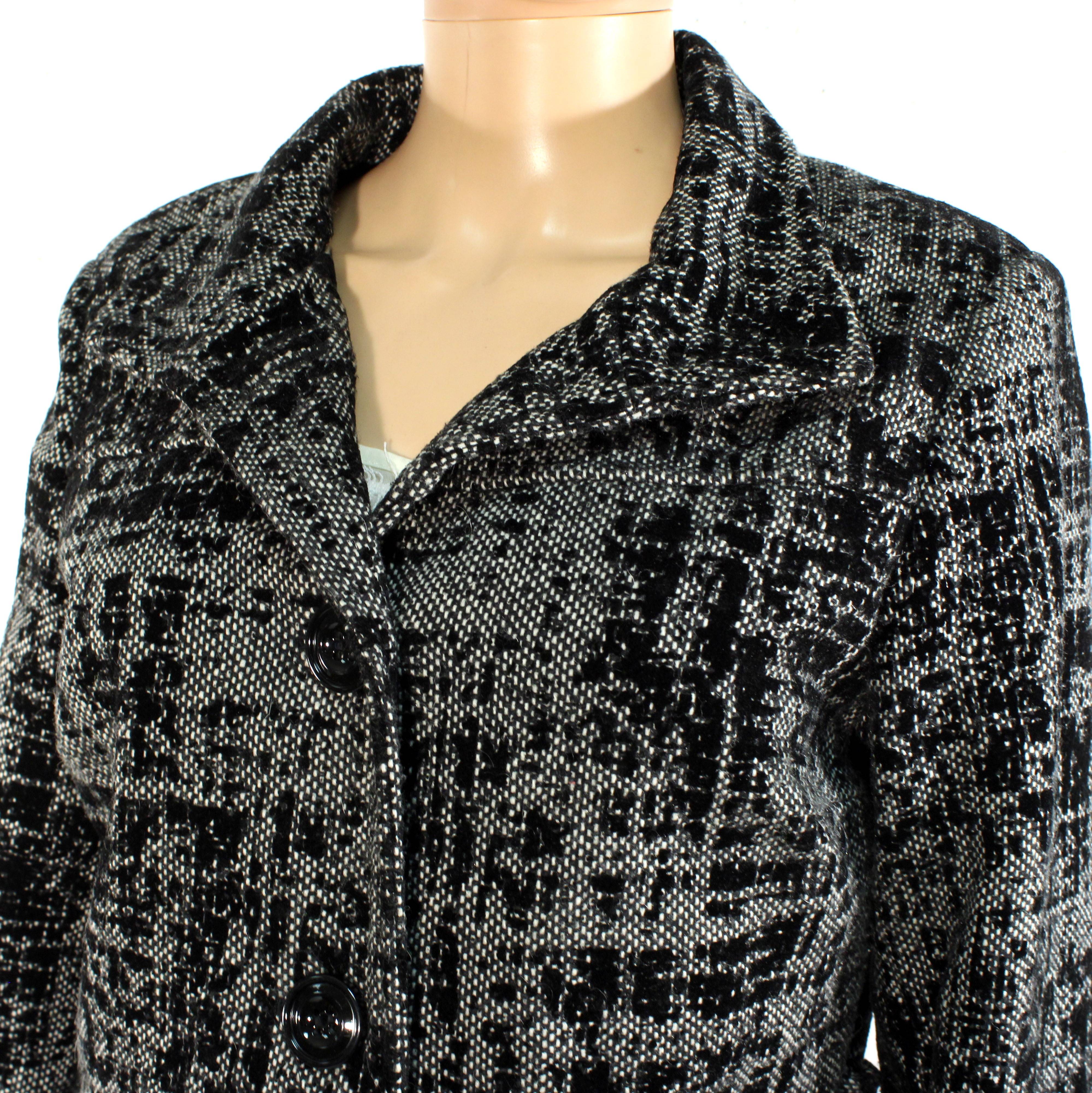 Manteau Mi-Long Femme Noire & Blanc K.WOMAN Taille 42 Très bon état - Vue 7 - 