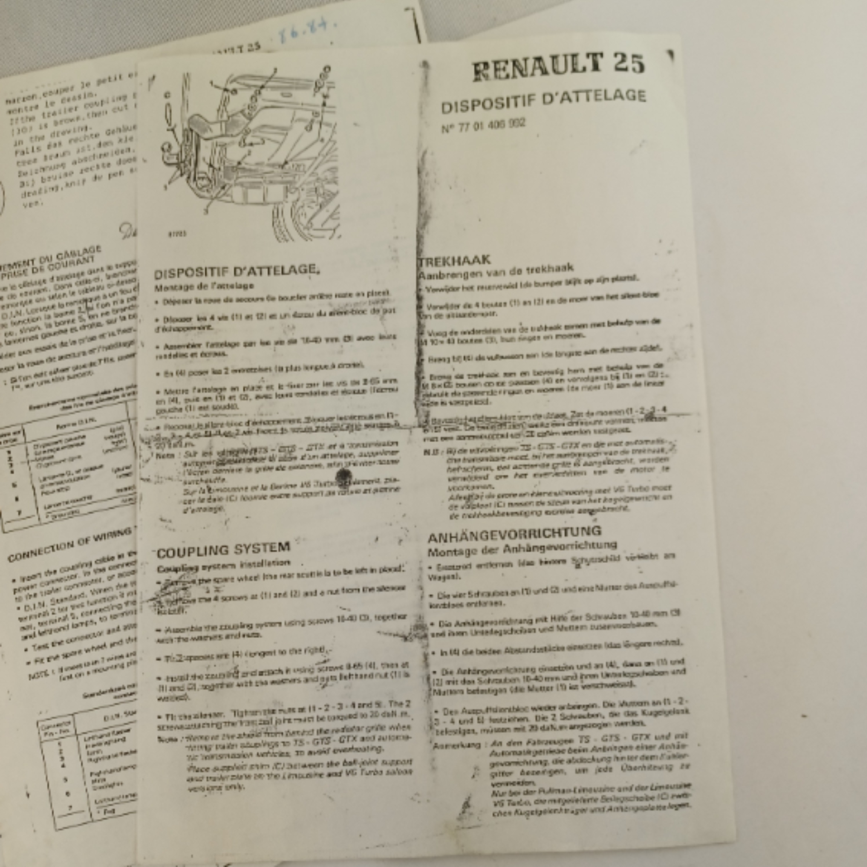 Lot de documents techniques Renault sur Attelage & Freinage (1978–1987) Très bon état - Vue 7 - 