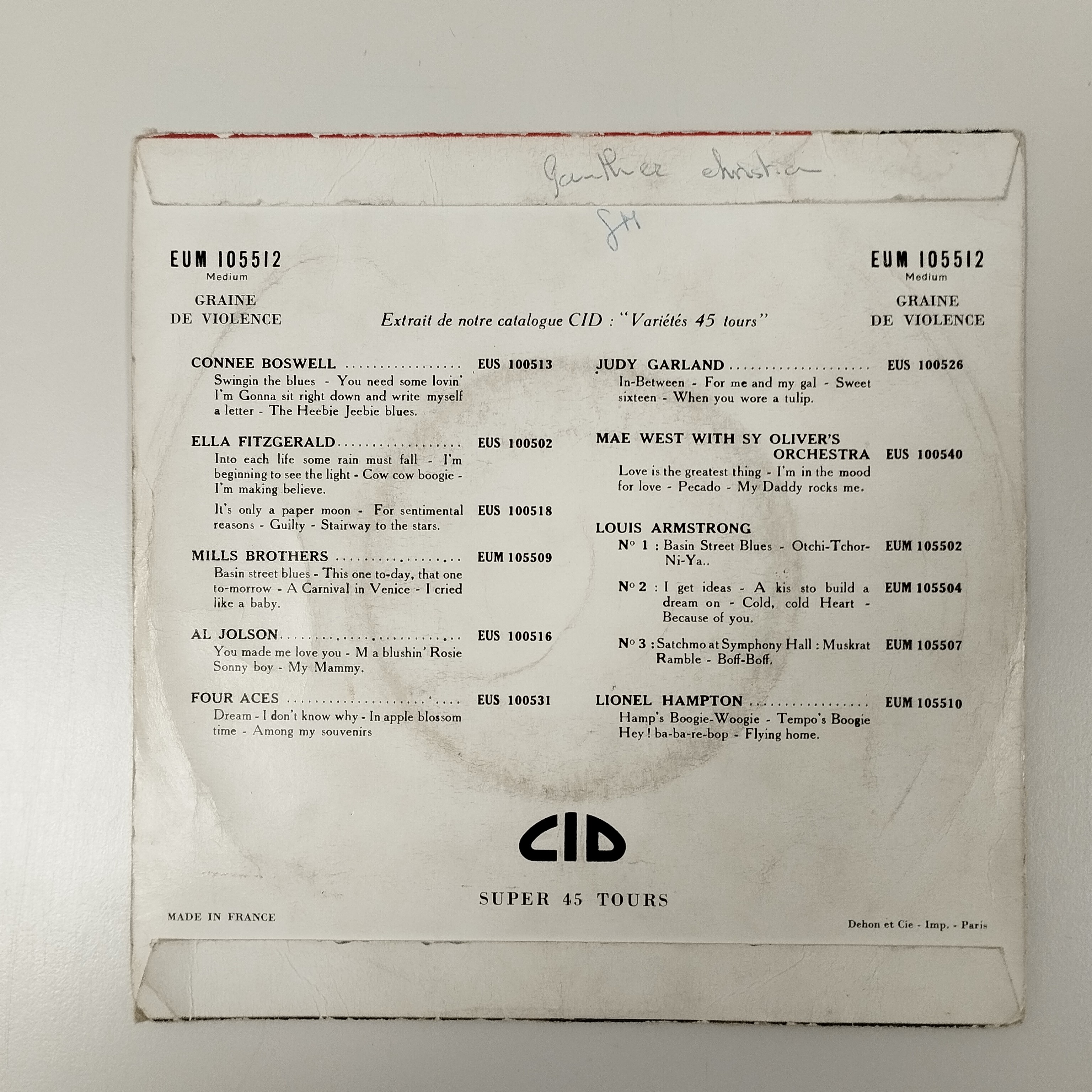 Voir photo 2 de Disque vinyle 45 tours rare et ancien : Graine de Violence bande originale (1955) Disque vinyle 45 tours rare et ancien : Graine de Violence bande originale (1955) - Vue 2 -