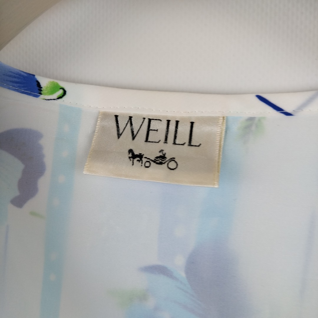 Weill - blouse bleue et blanche à motifs 100% polyester - Taille 48 - Photo 3