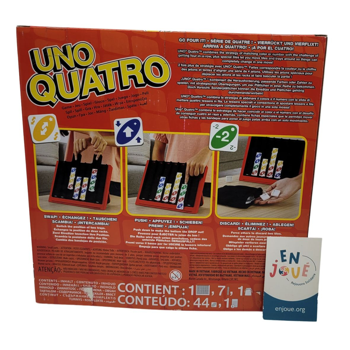 Voir photo 3 de Jeu de société - Uno Quatro - Mattel - À partir de 7 ans. Jeu de société - Uno Quatro - Mattel - À partir de 7 ans. Très bon état - Vue 3 -