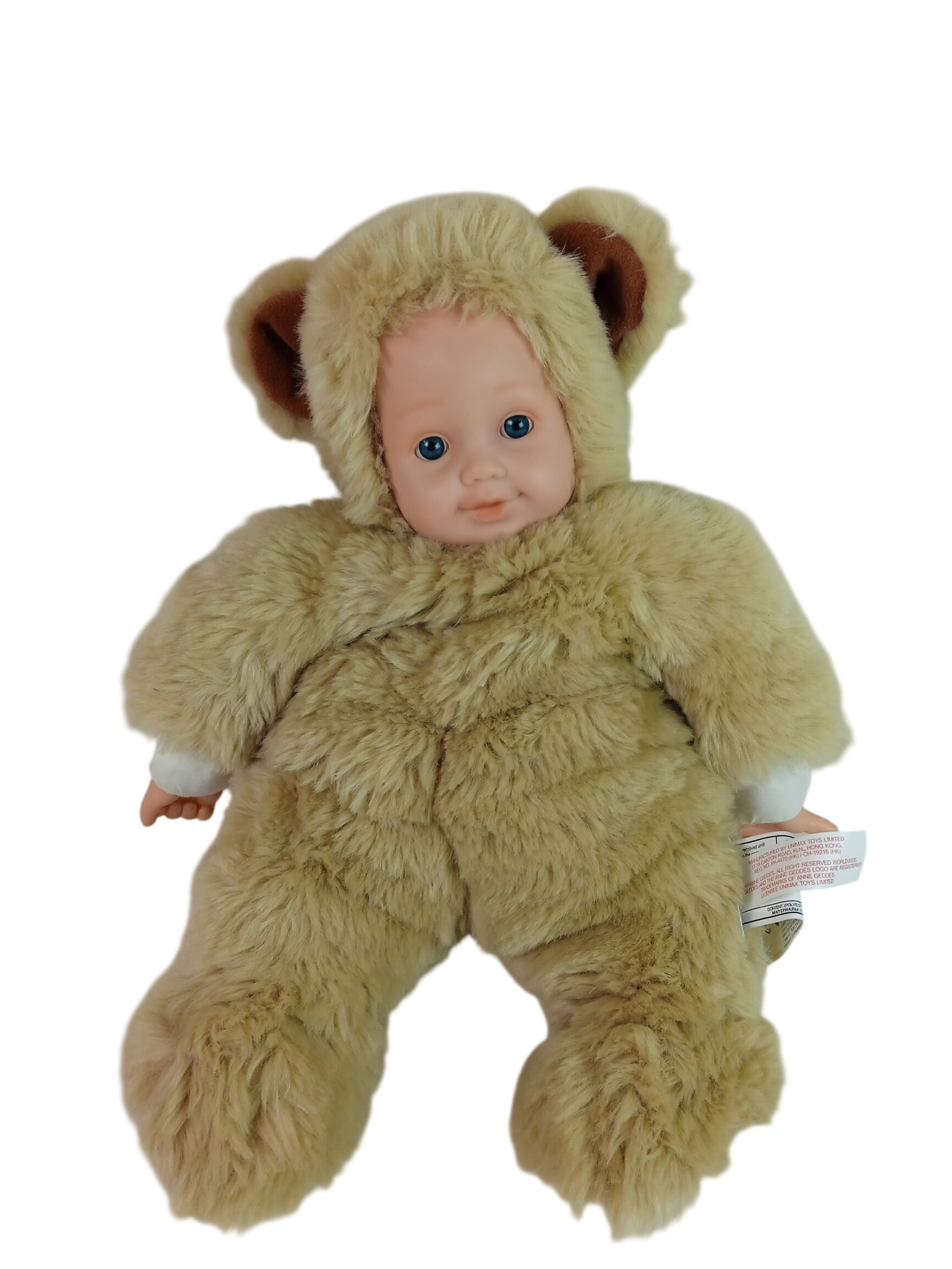 Acheter Poupée de marque Anne Geddes dans un costume d'ours Brun, hauteur 40 cm - 20,00 € Poupée de marque Anne Geddes dans un costume d'ours Brun, hauteur 40 cm - reconditionné disponible sur Label Emmaüs