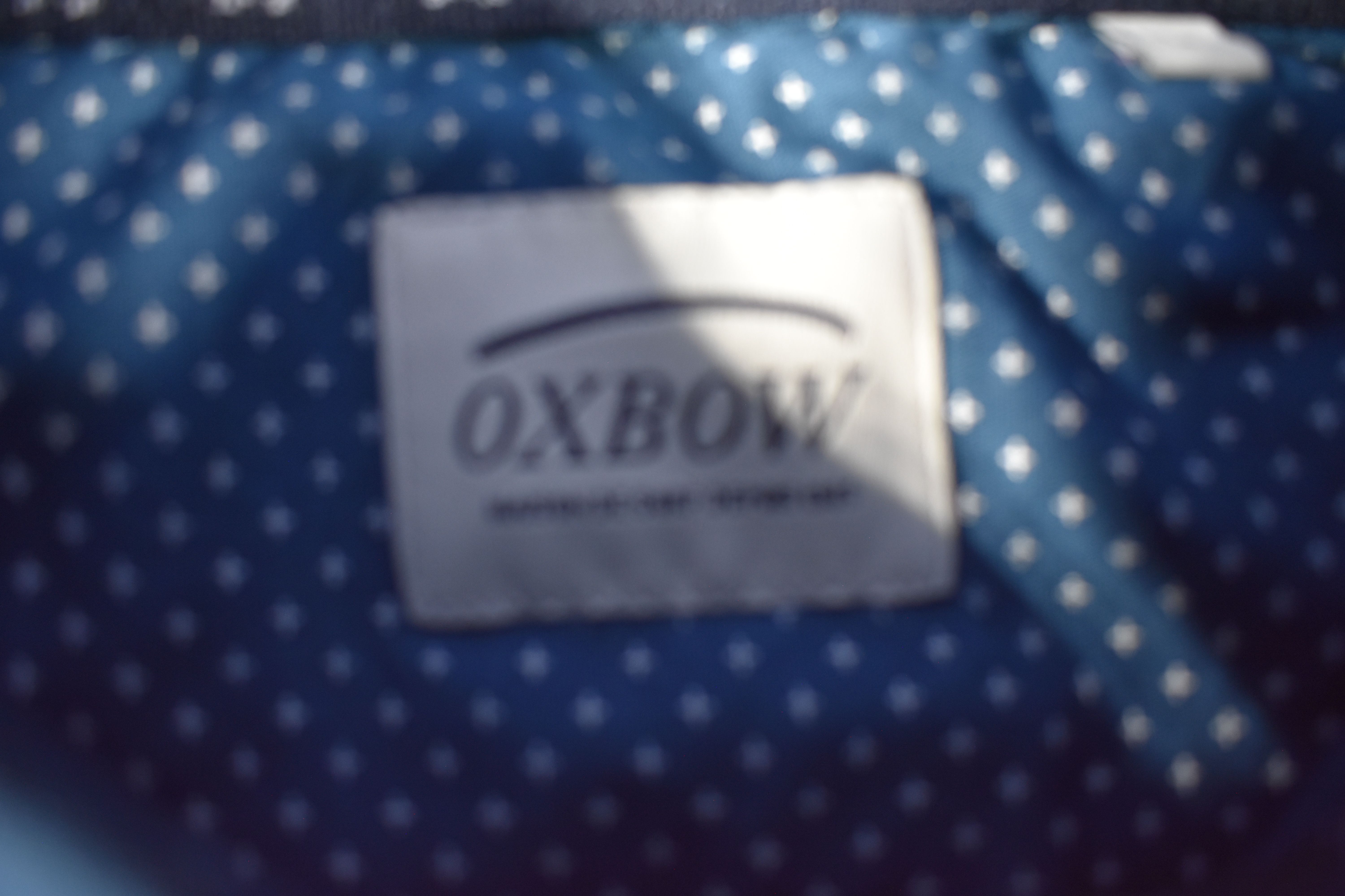 Chemise homme OXBOW, taille L, bleue à très fins motifs blancs.  - Vue 2 - 