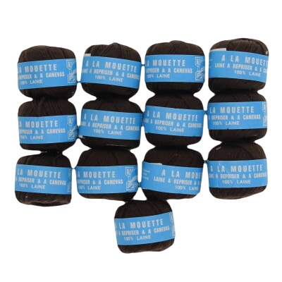 Lot de 13 pelotes de laine marron - A LA MOUETTE - 8 g par pelote - Photo 0