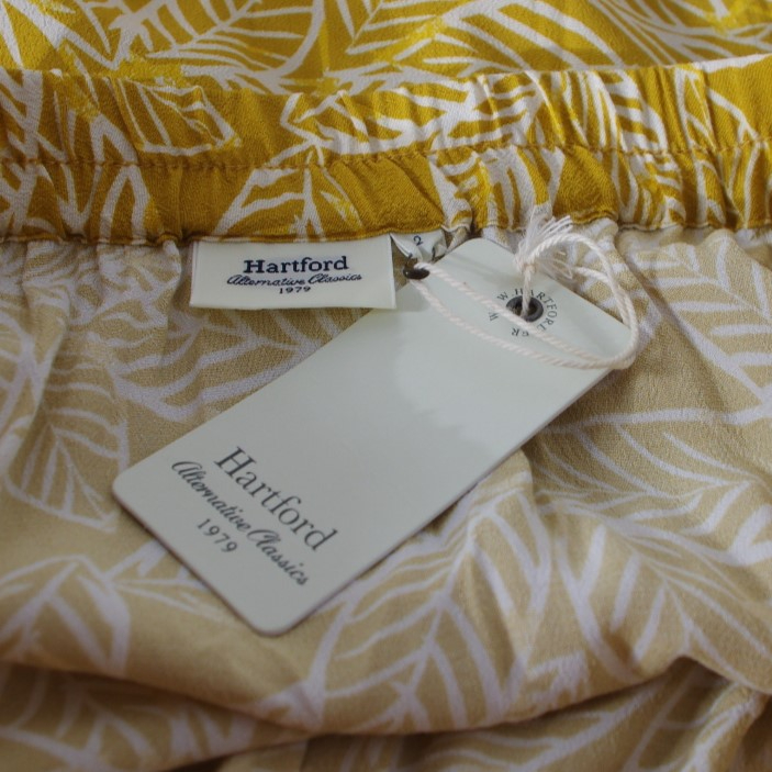 🌿 Jupe Neuve Hartford T2 - Jaune Longue à Imprimé Feuilles 🌞Douceur Tropicale - Photo 4