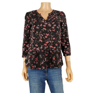 Blouse noire imprimée - femme - Comptoir des Cotonniers - taille 36 - Photo 0