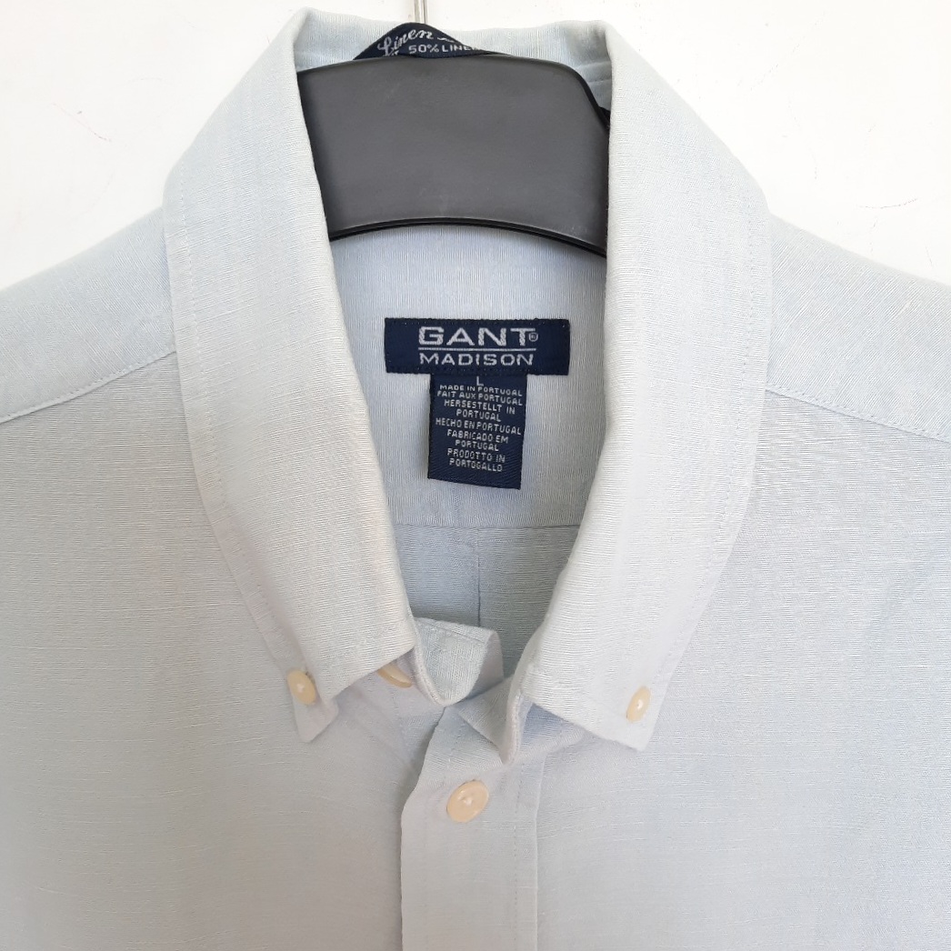 Voir photo 2 de Chemise classique chic bleu ciel GANT T L Chemise classique chic bleu ciel GANT T L Très bon état - Vue 2 -