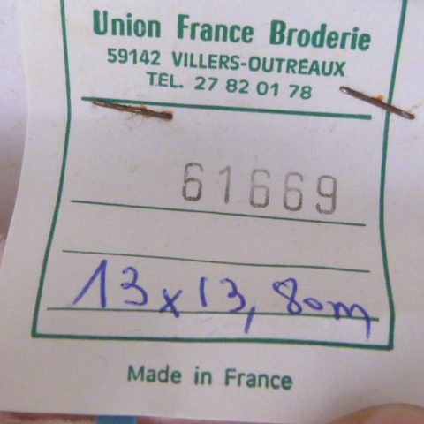 Dentelle Dimensions: Longueur  13m80  Largeur  1.3 cm Union France Broderie Villers  - Vue 3 - 