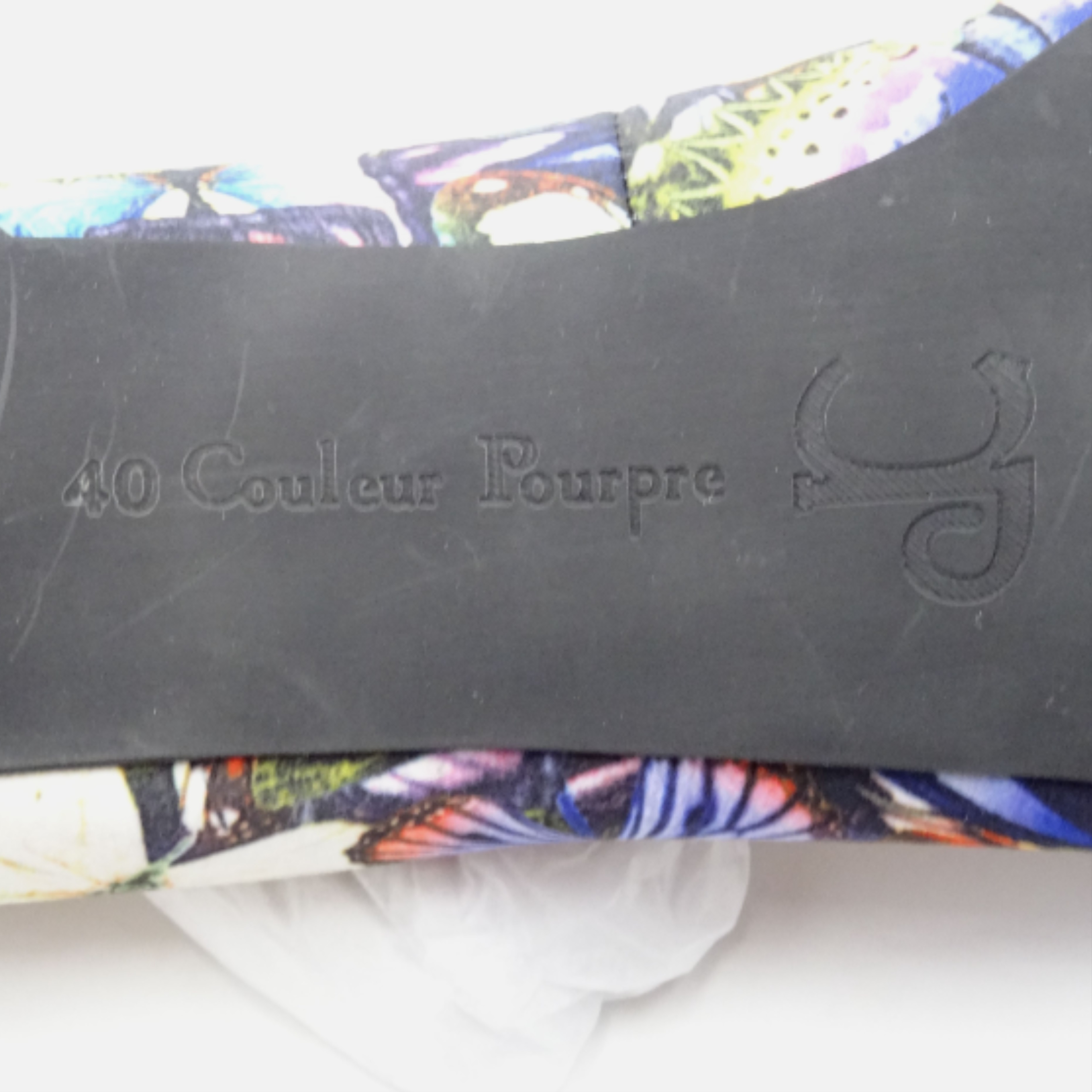 Escarpin Couleur Pourpre imprimé papillon de pointure 40  - Vue 3 - 