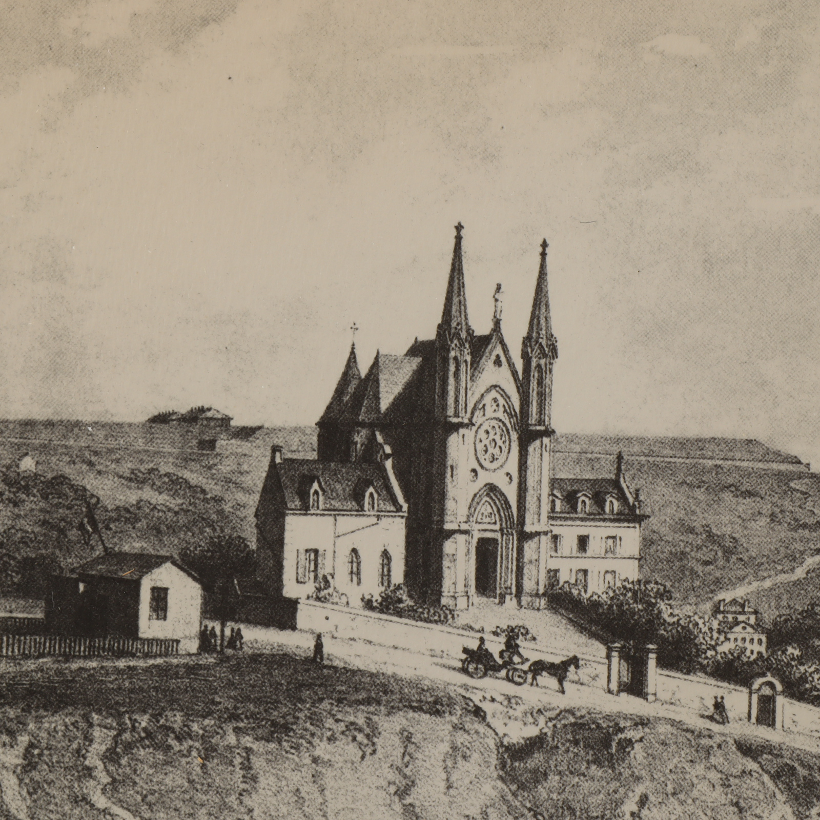 Lithographie - vue du Havre et de Sainte Adresse depuis les falaises - Photo 3