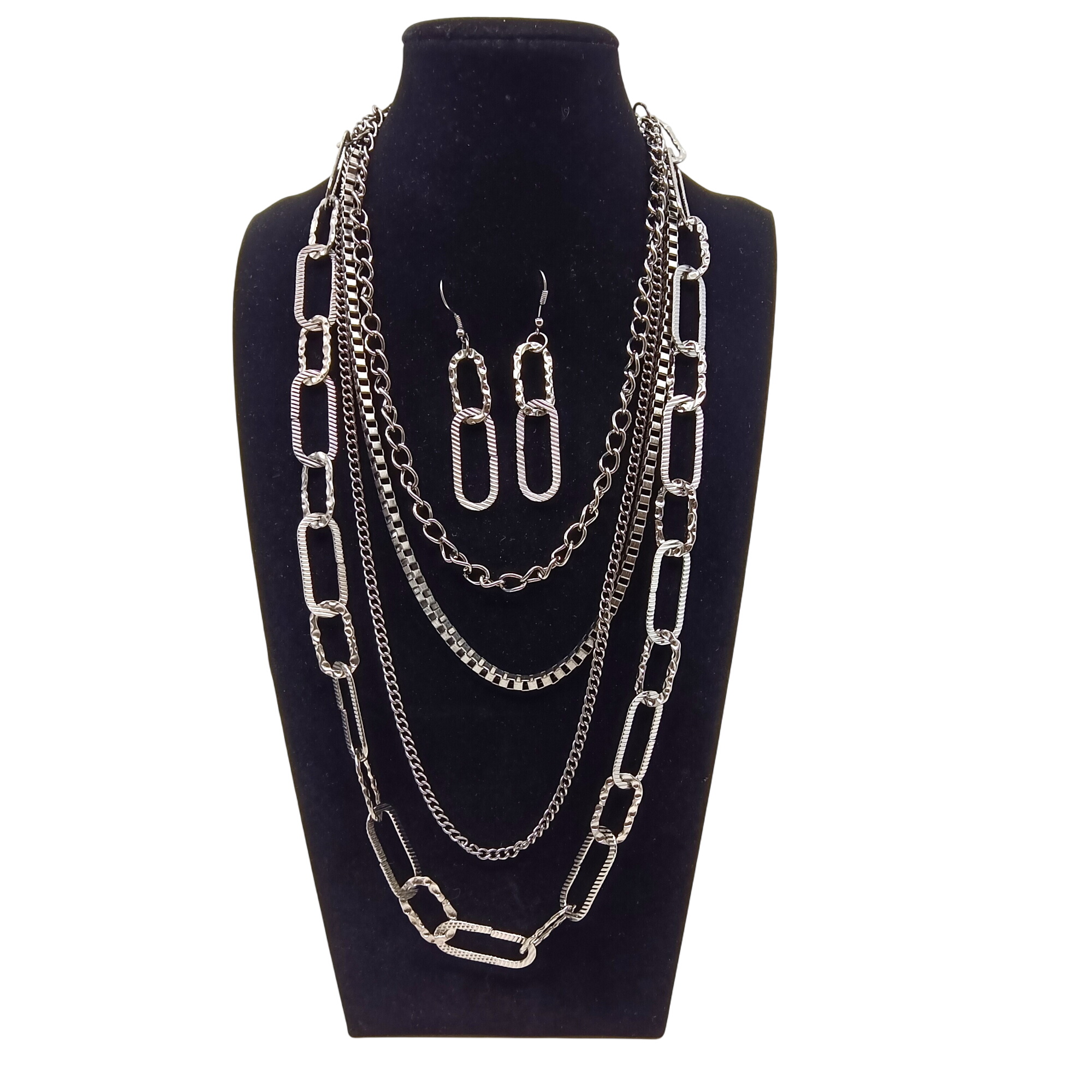 Parure fantaisie collier quatre rangs et boucles d'oreilles - Label Emmaus - Modalova