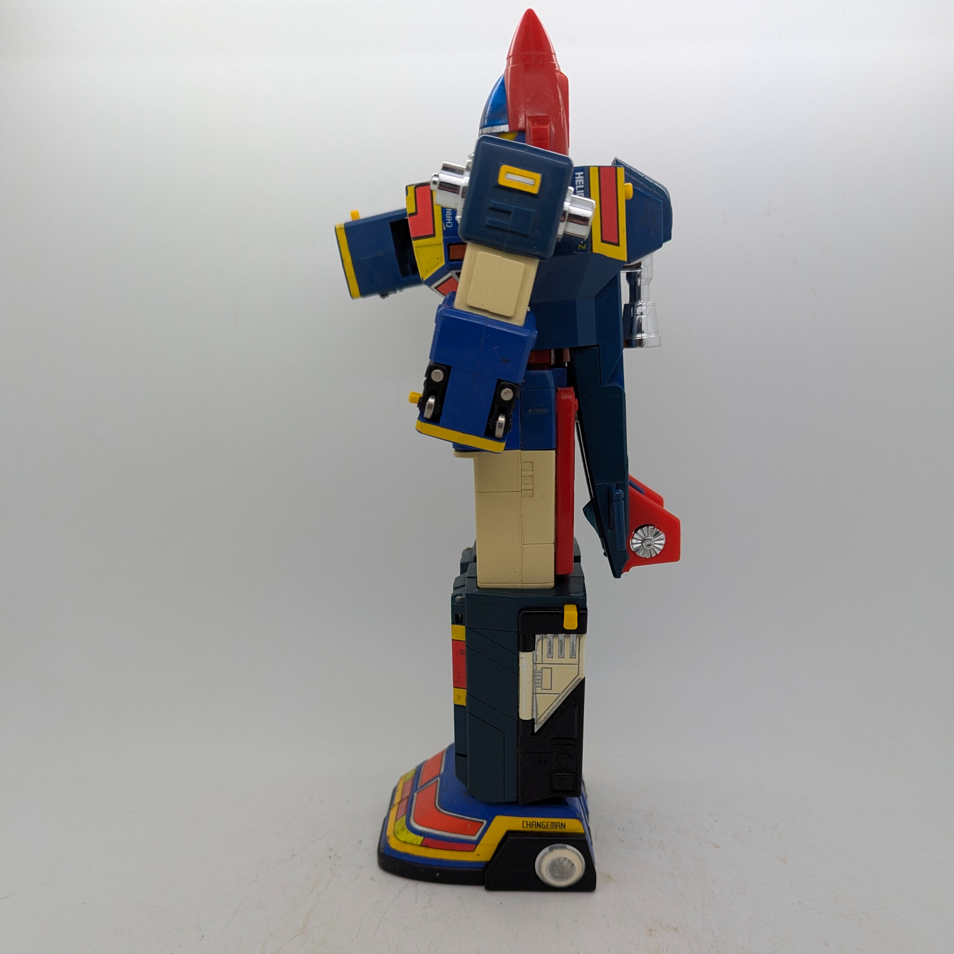 Vintage robot CHANGEMAN BANDAÏ 1985 H: 27 cm incomplet Bon état - Vue 6 - 