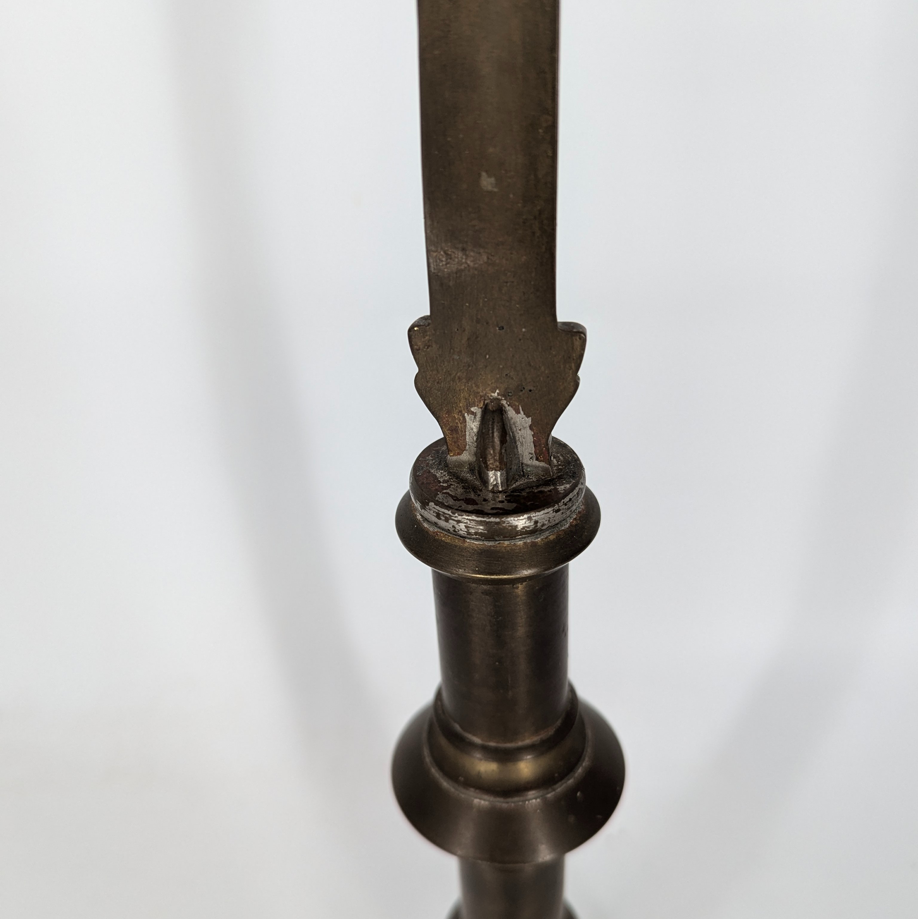 Croix d'autel - crucifix sur pied - laiton et régule - 47cm de haut - Photo 5