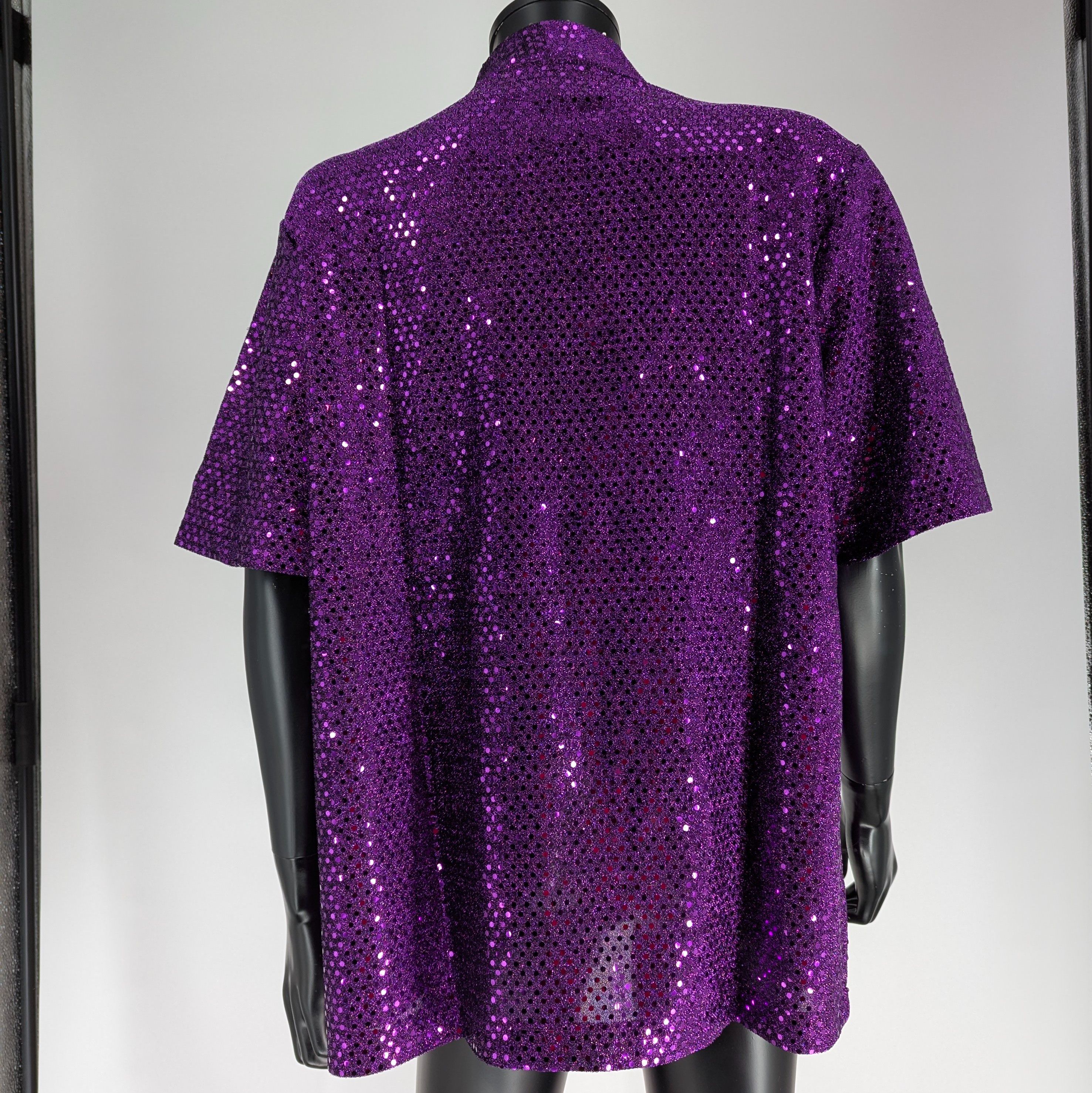 Haut à sequins violet T48 manches courtes Nathalie ANDERSEN - Photo 2