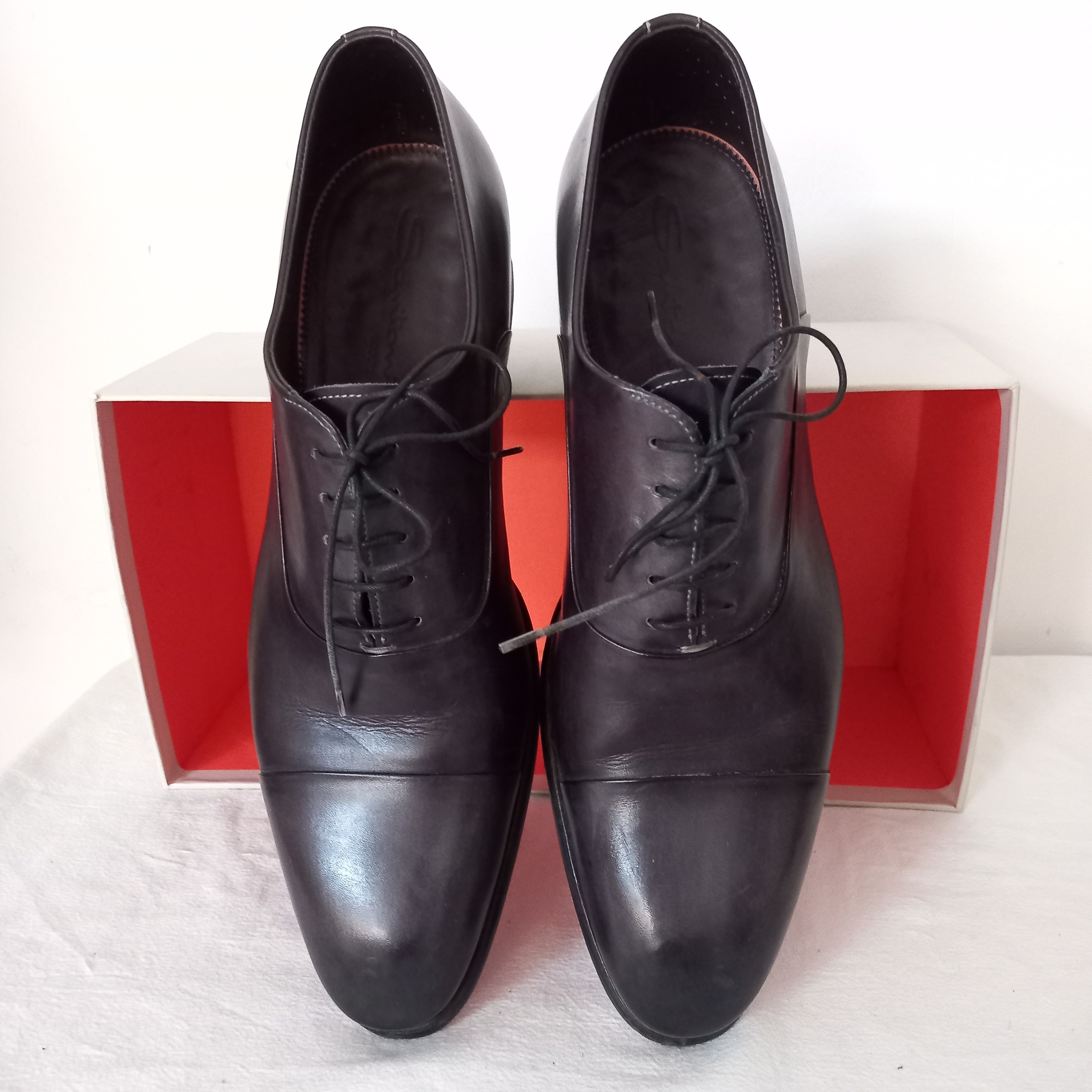 Derby homme Santoni brun foncé avec léger reflet de patine d' anthracite pointure 43.5 Très bon état - Vue 3 - 