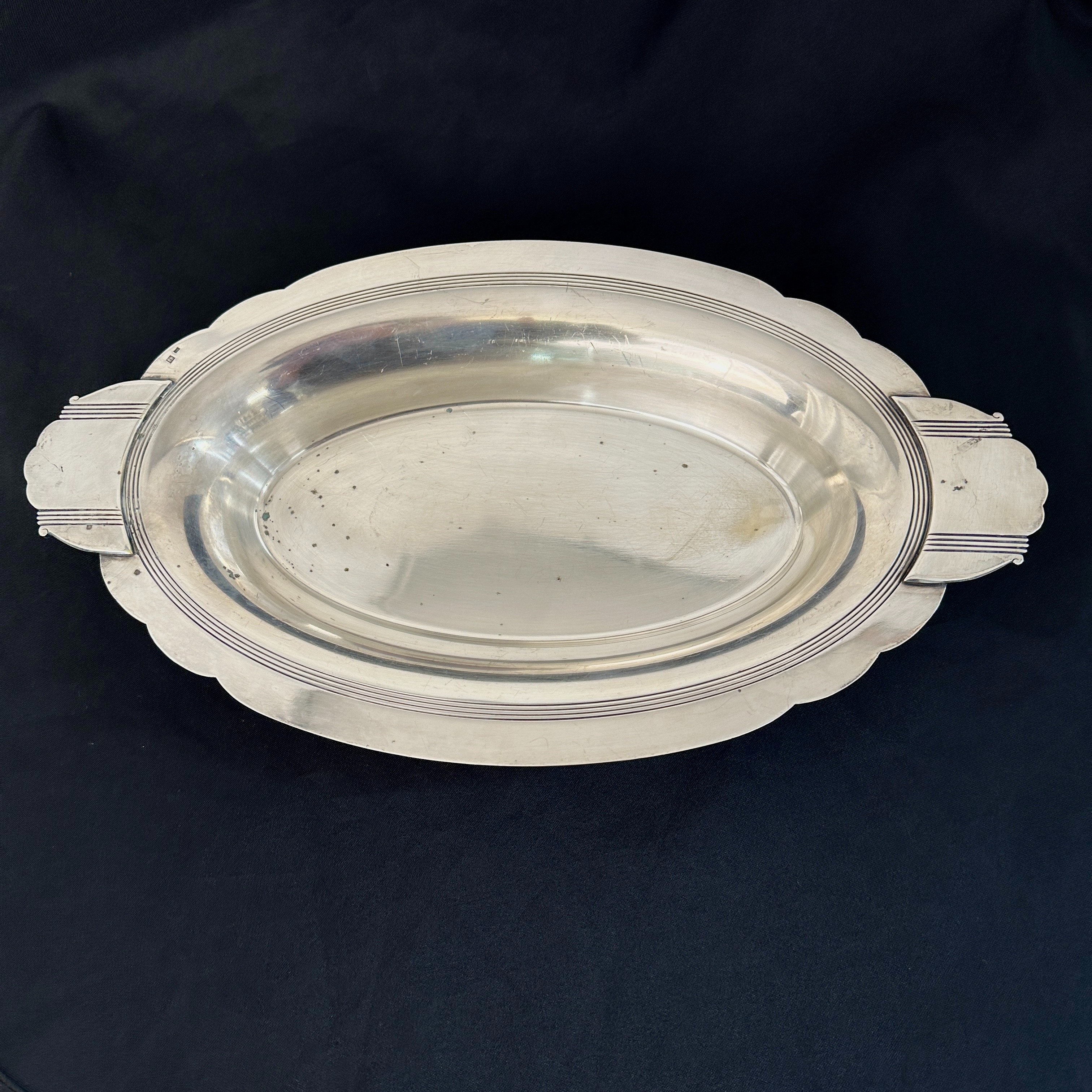 Plat Creux En Métal Argenté - DP - Panier De Service - Occasion