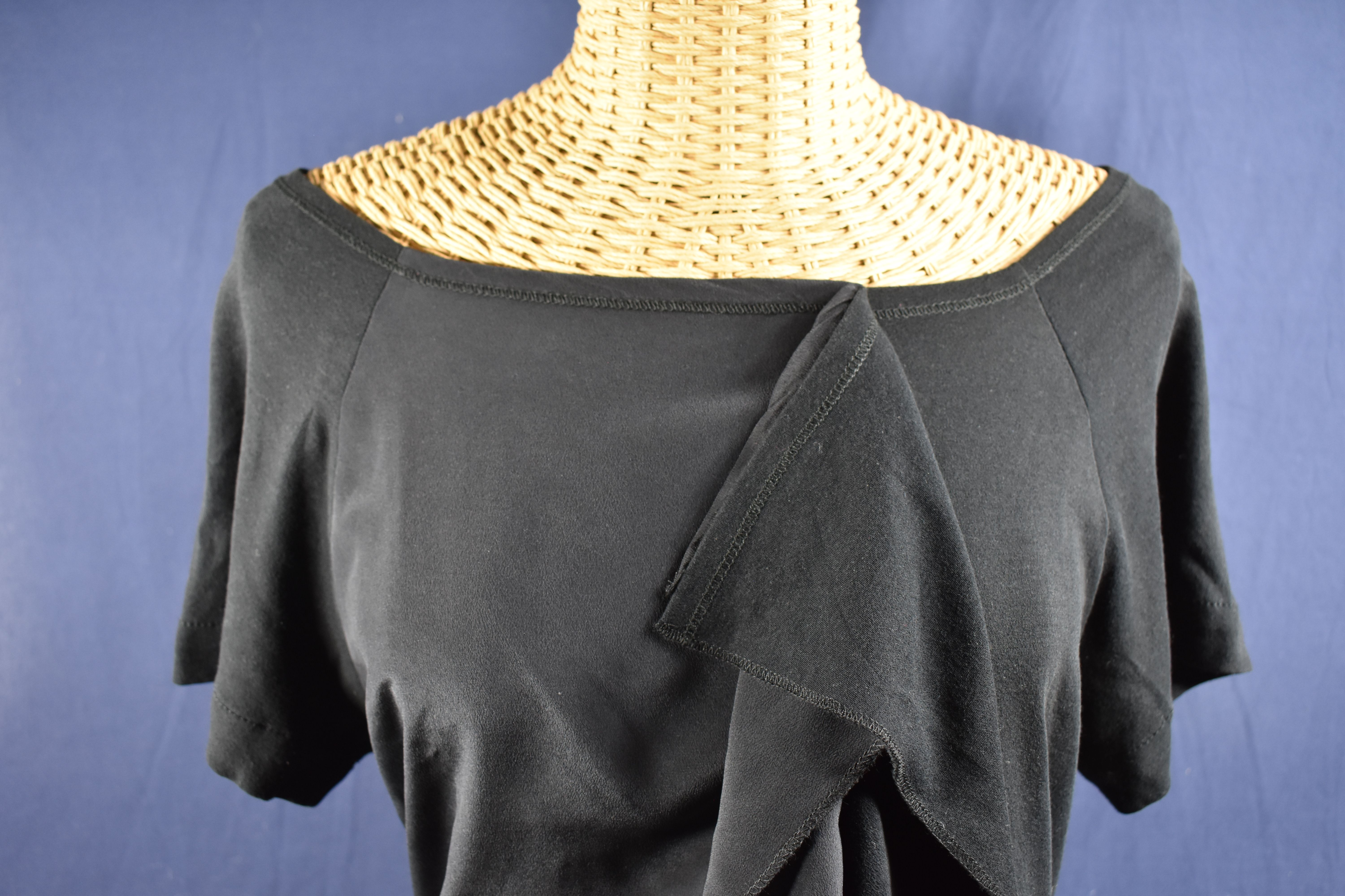 Tunique en Jersey et mousseline noire taille 44 signée SONIA RYKIEL. Bon état - Vue 2 - 