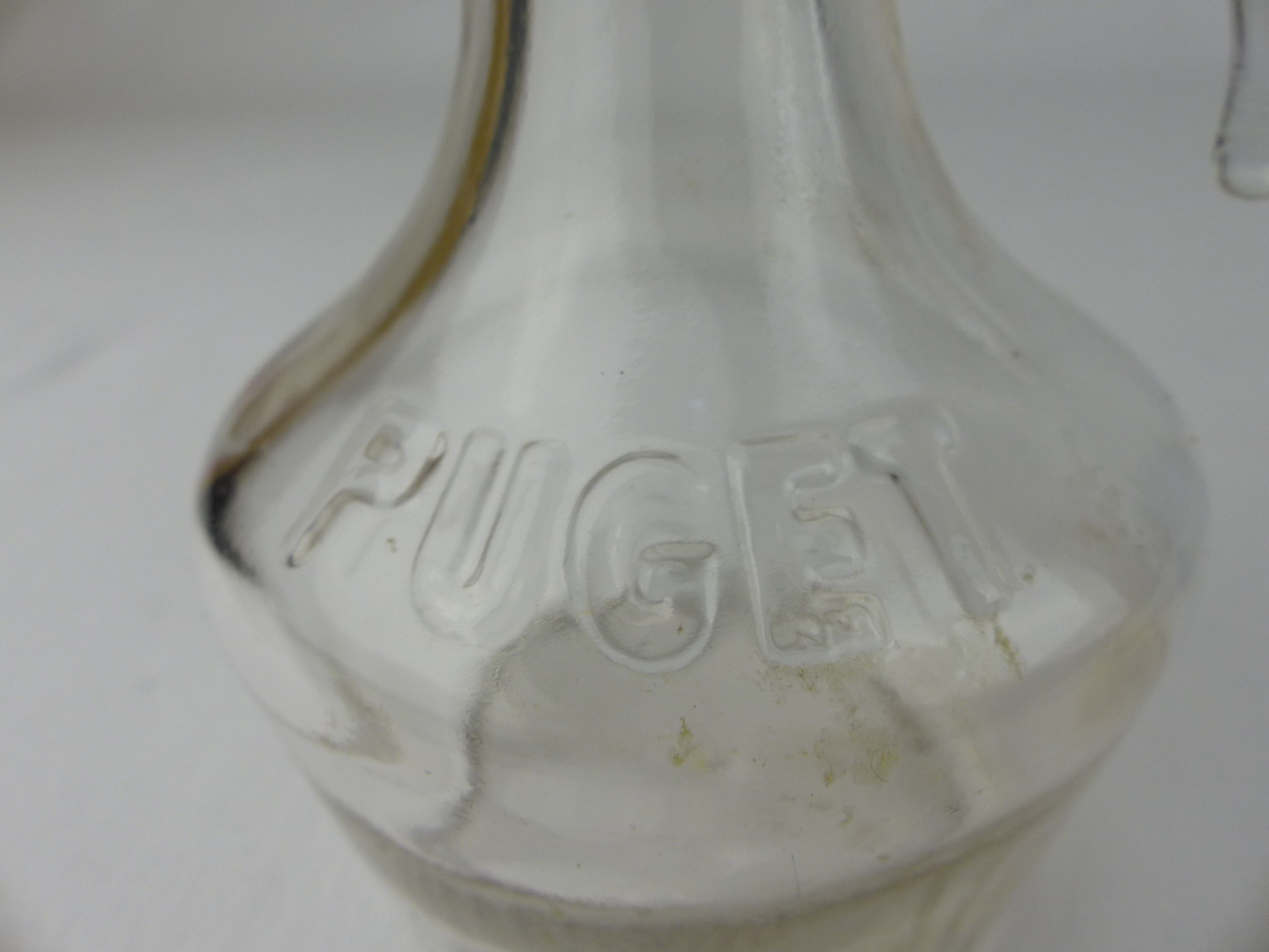 N20 Ancienne Carafe À Whisky En Verre Et Etain H 20,5 Cm Voir Photos Imgx1200 4701