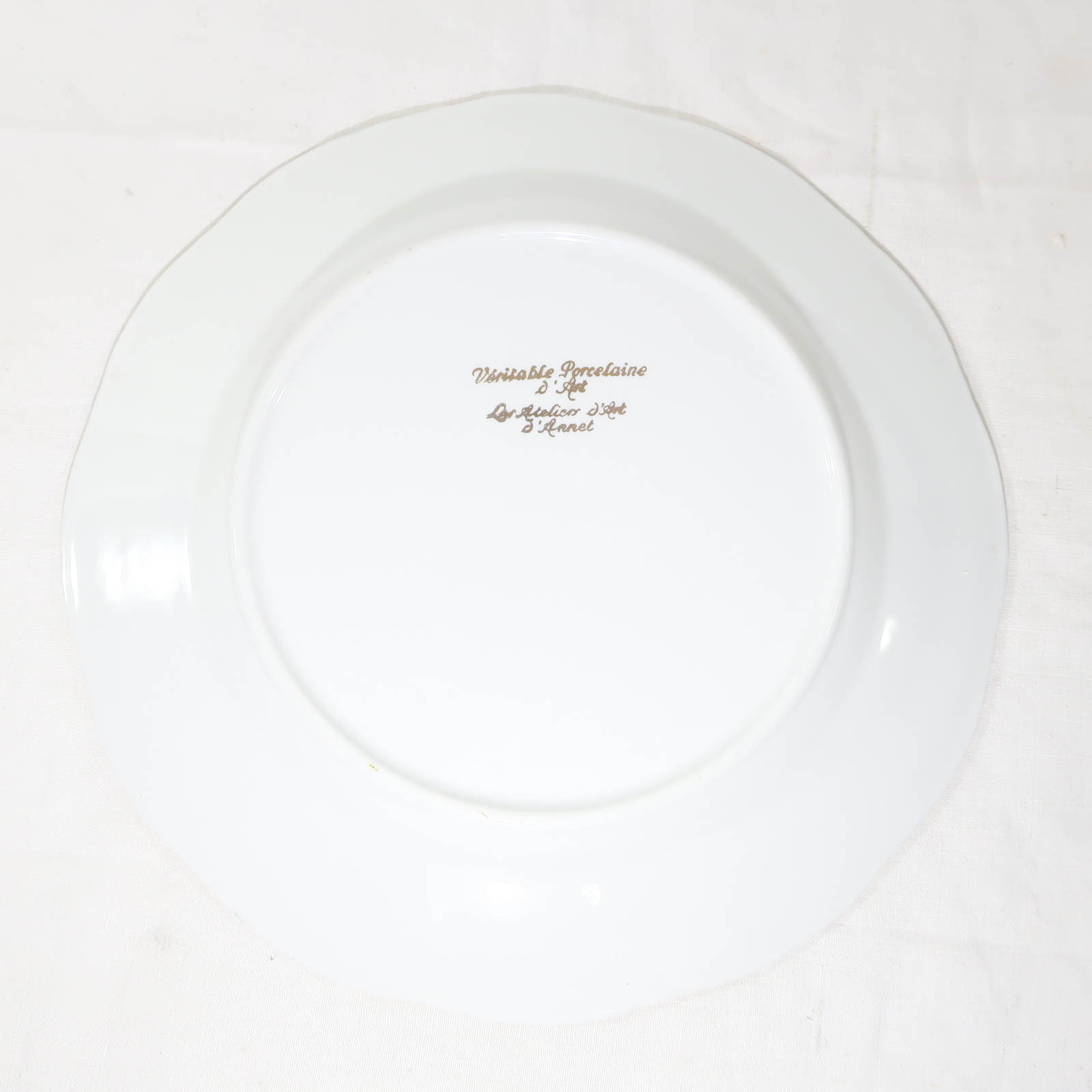 Service Thé Ou Café Porcelaine Italienne Blanche Et Dorée Scène Galante