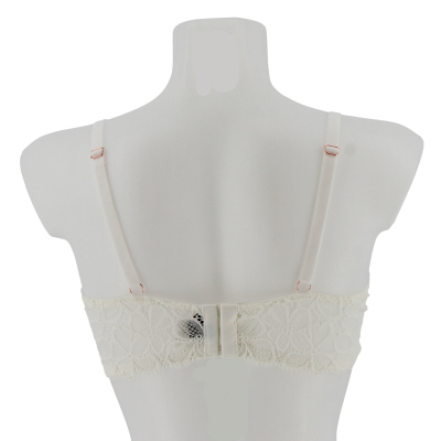 soutien gorge blanc dentelle fleurs avec armatures - femme - undiz - taille 95 D - Photo 2