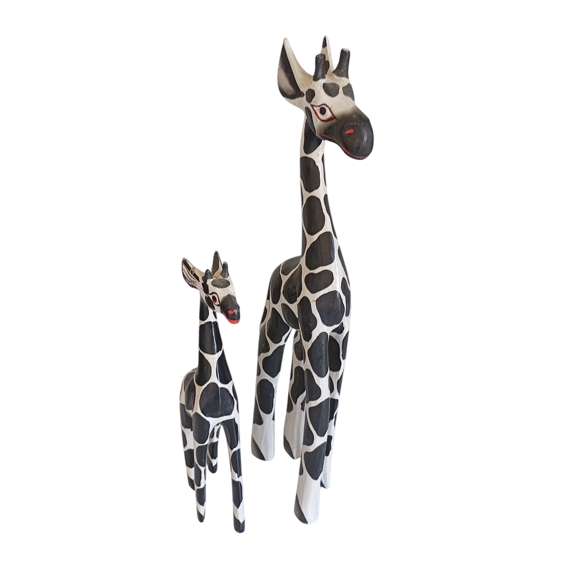 Lot de deux statues en bois 