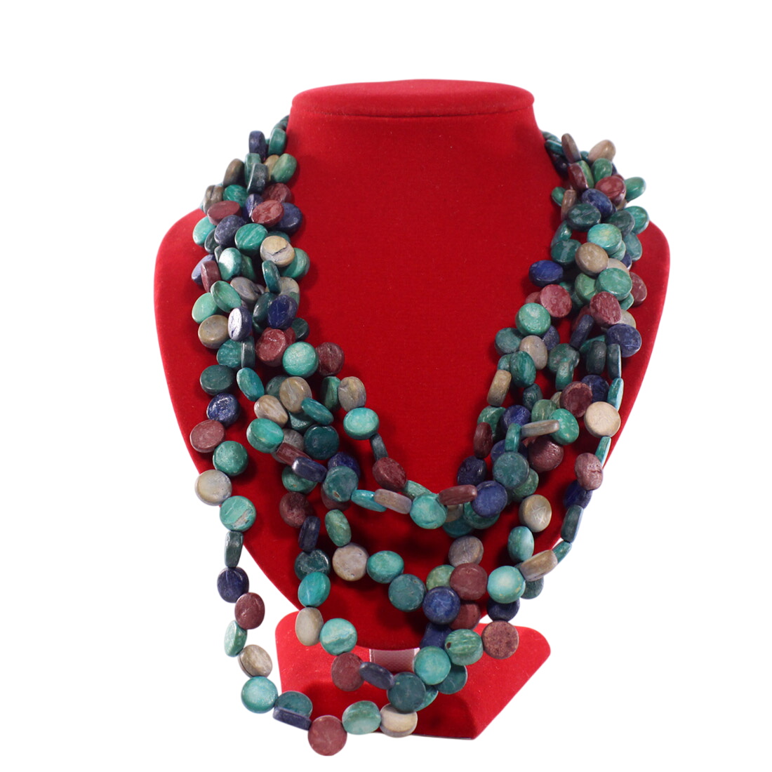 Acheter Collier multirang en perles d'os teint Bon état - 25,00 € Collier multirang en perles d'os teint Bon état - reconditionné disponible sur Label Emmaüs