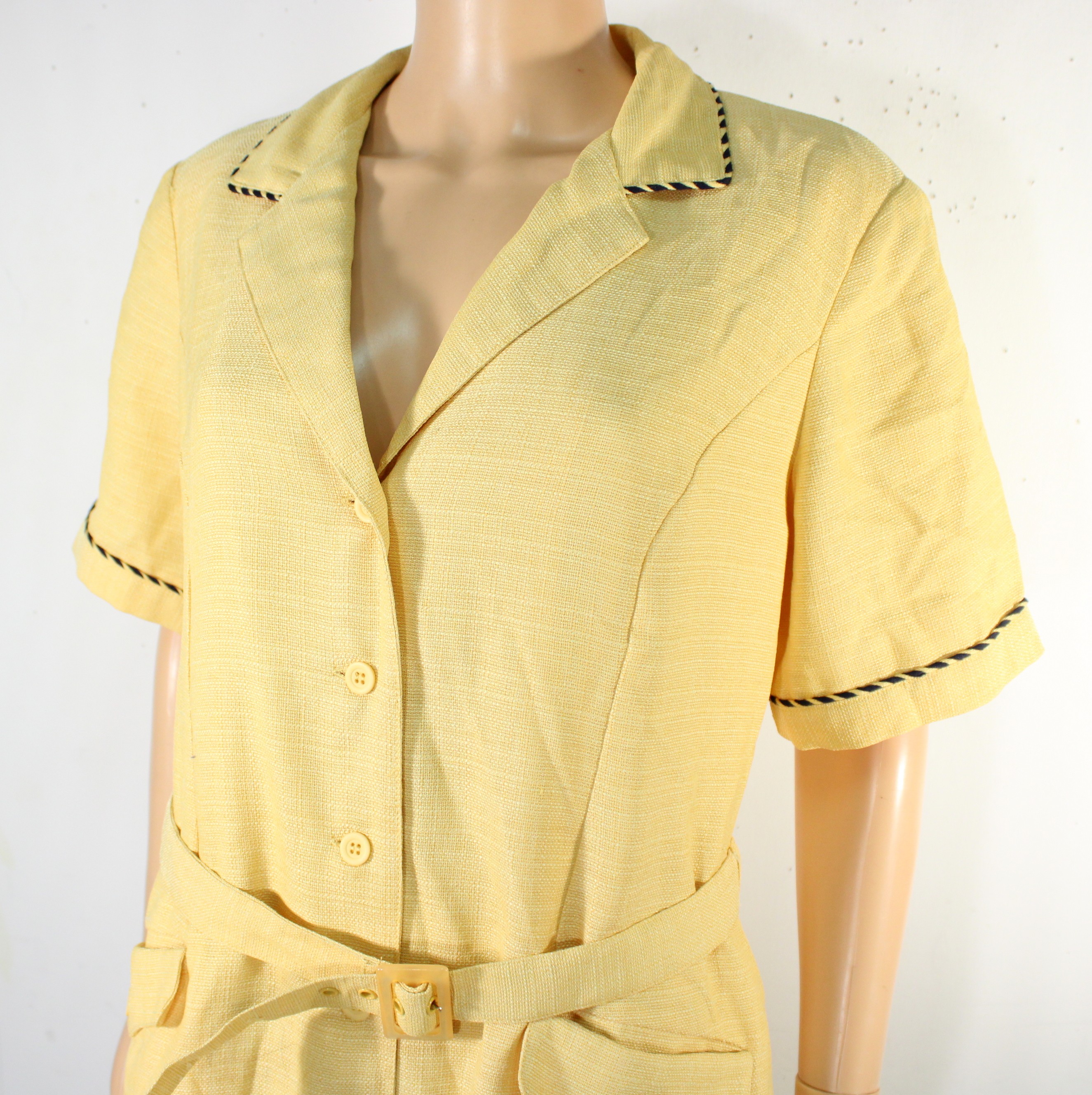 Voir photo 3 de Robe Vintage Jaune DAXON Taille 46 Robe Vintage Jaune DAXON Taille 46 Bon état - Vue 3 -