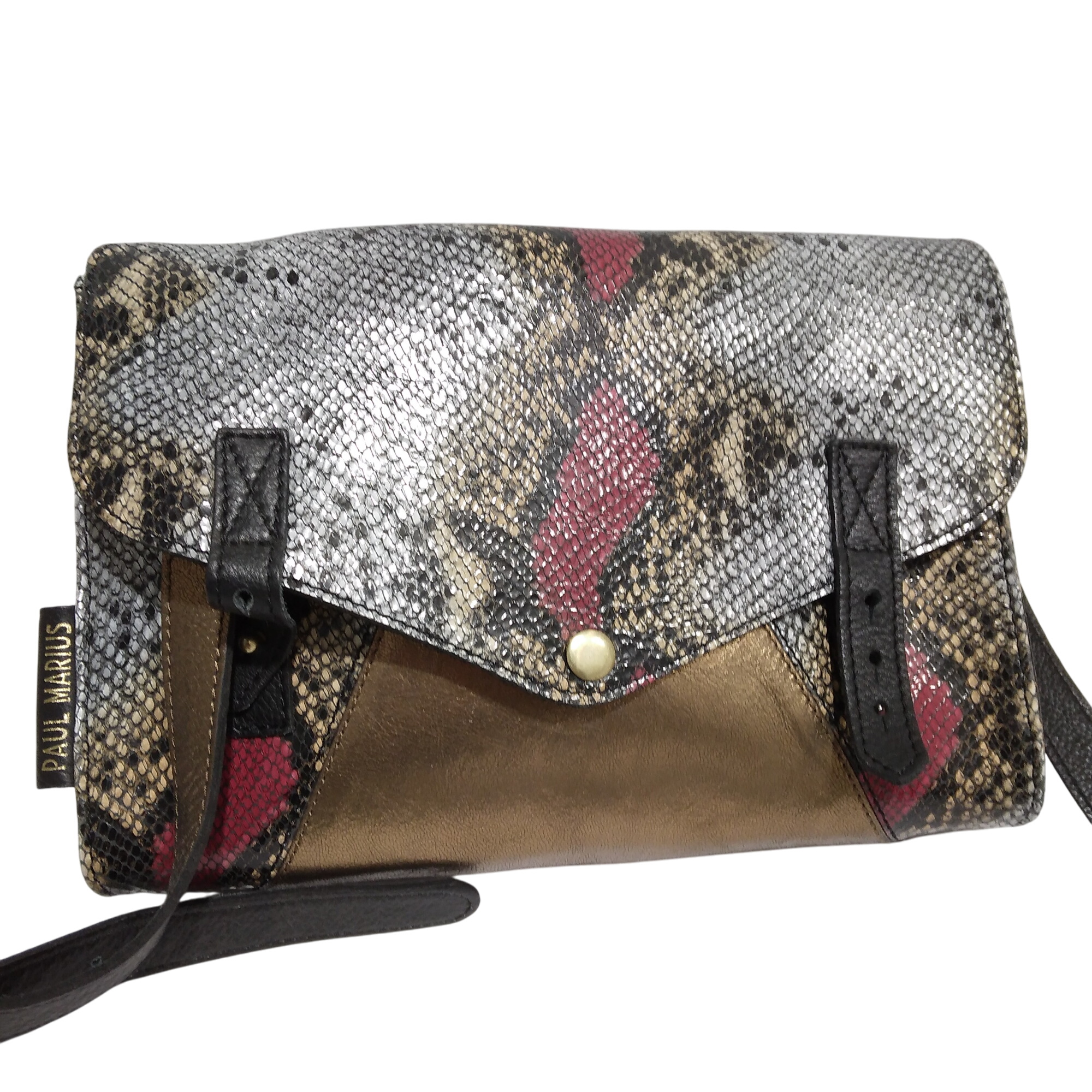 Sac  bandoulire -L'Indispensable, imprim python et bronze, Paul Marius - Label Emmaus - Modalova