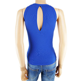 T-shirt bleu - sans manches – Femme - Mango - M - Photo 1