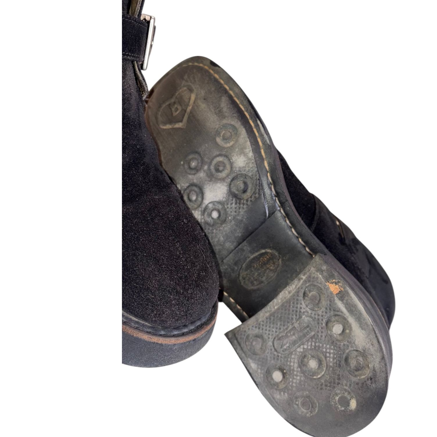 Voir photo 5 de Boot à boucle en cuir velours noir 43 Jean baptiste rautureau Boot à boucle en cuir velours noir 43 Jean baptiste rautureau - Vue 5 -
