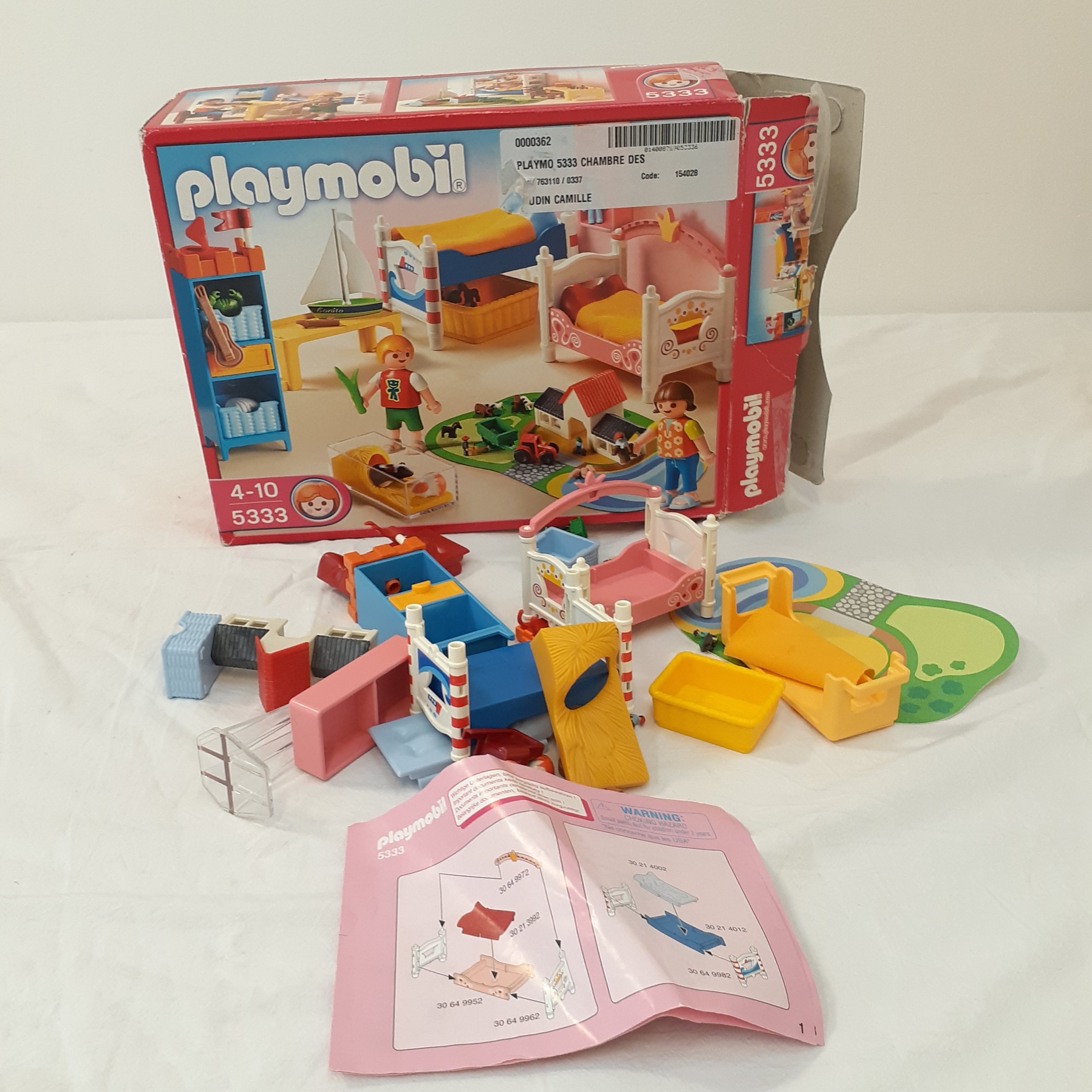 Playmobil 5302 et 5333 - Maison de ville et Chambre des enfants avec lits décorés Bon état - Vue 17 - 