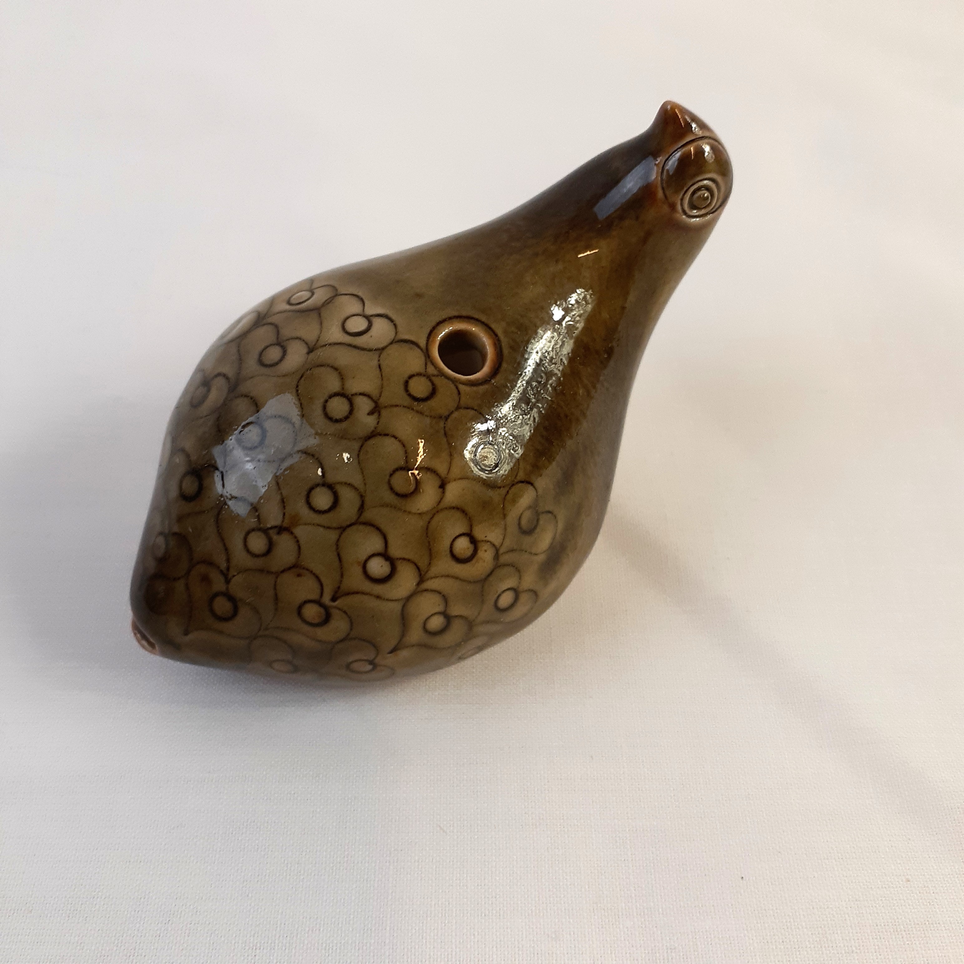 Sculpture - sifflet perdrix en grès - Photo 1