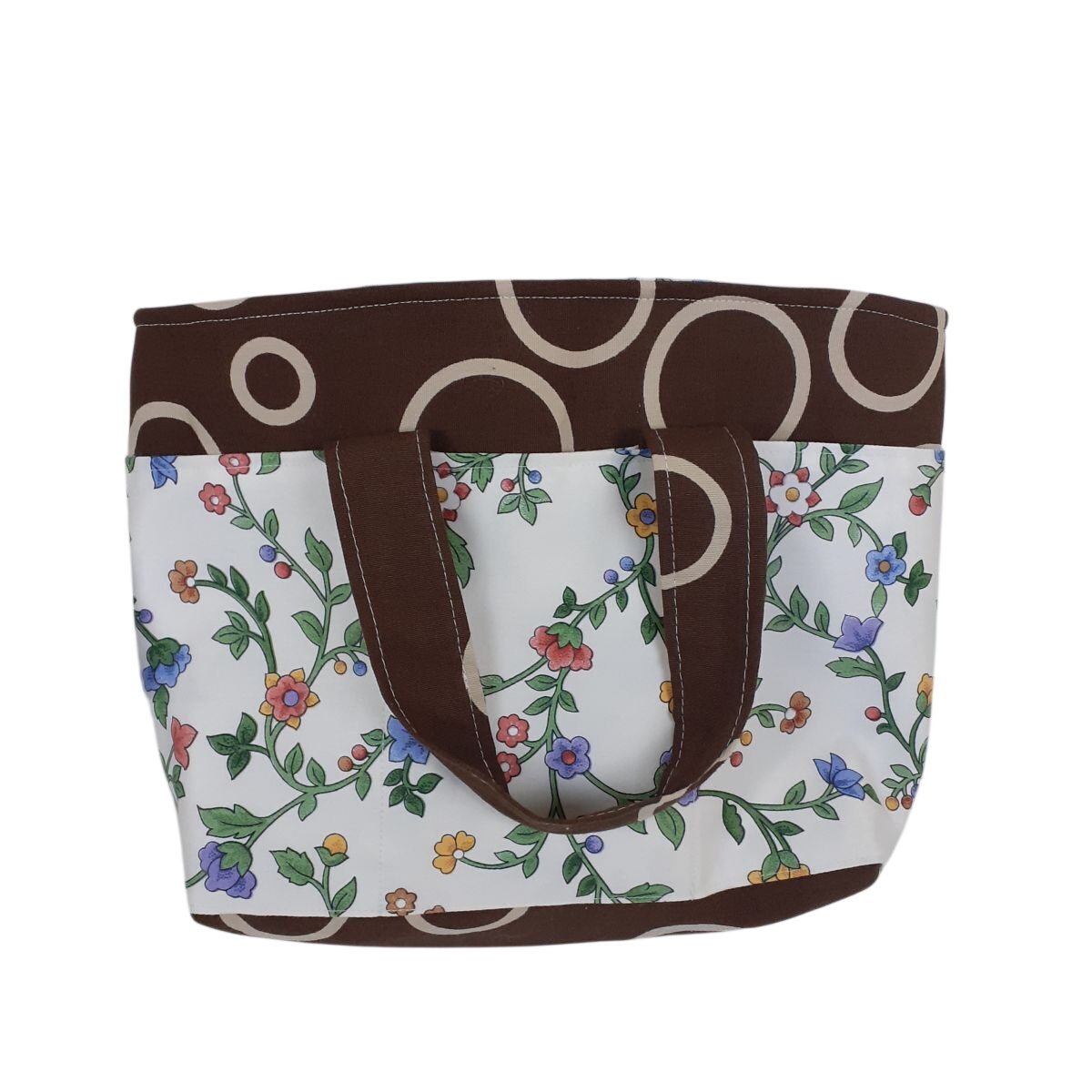 Acheter Sac à couture Tricot - Marron et Fleurs (4) - Fait main Comme neuf - 18,00 € Sac à couture Tricot - Marron et Fleurs (4) - Fait main Comme neuf - reconditionné disponible sur Label Emmaüs