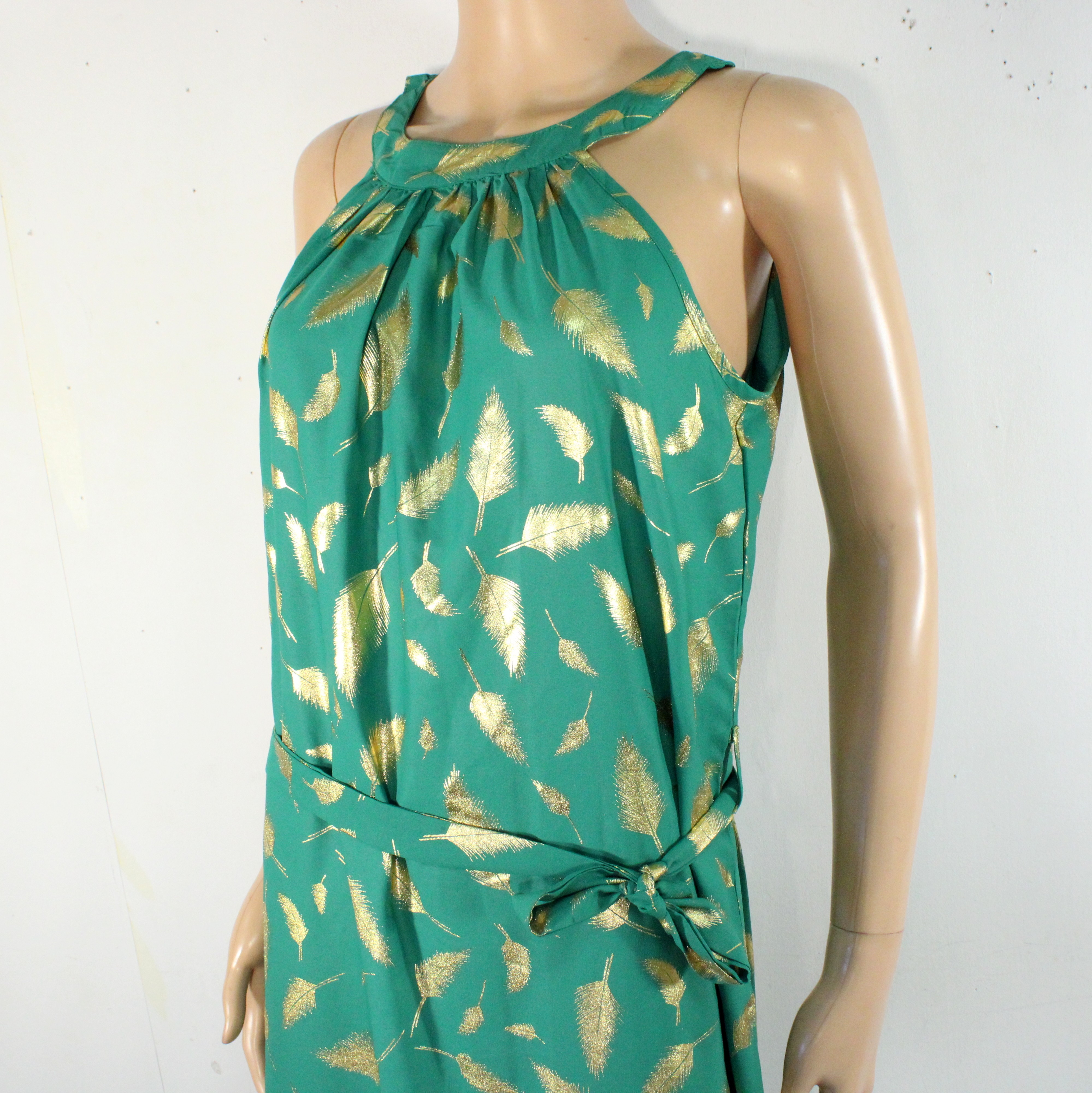 Robe Longue Verte & Dorée MISS SARA Estimée Taille Unique - Photo 2