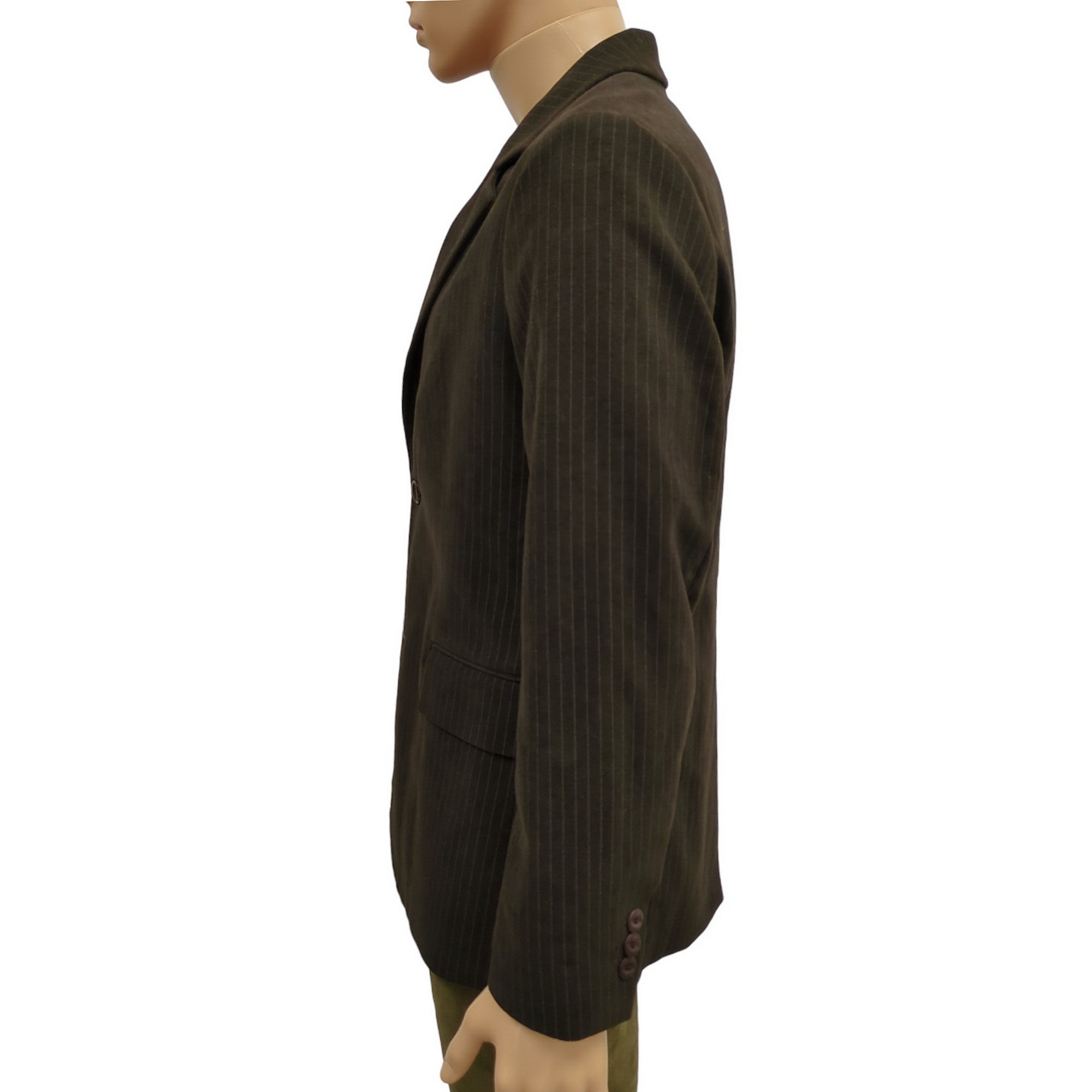 Veste costume Eden Park T S Blazer marron à fines rayures Très bon état - Vue 4 - 