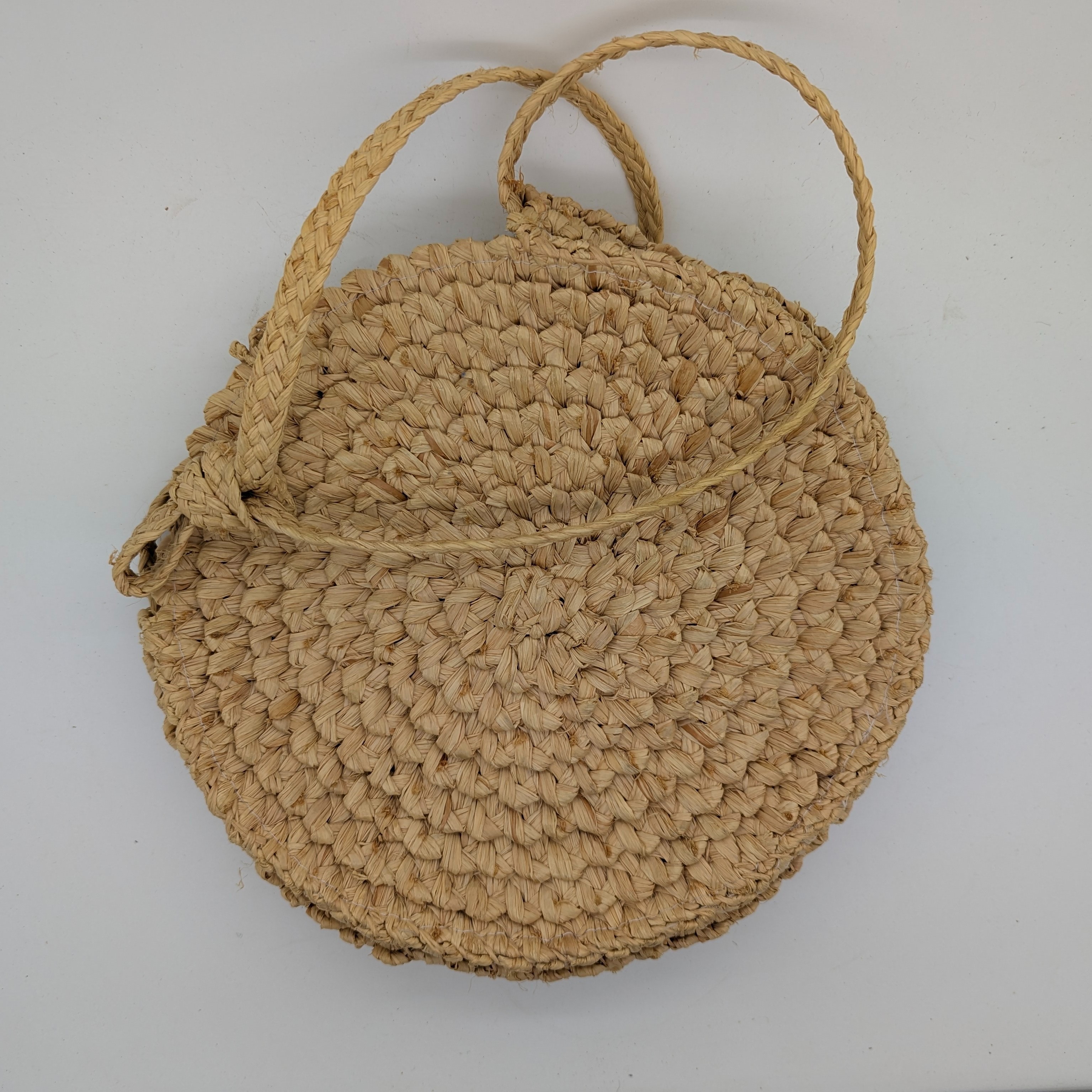 Sac à bandoulière vintage en paille rond - Photo 2