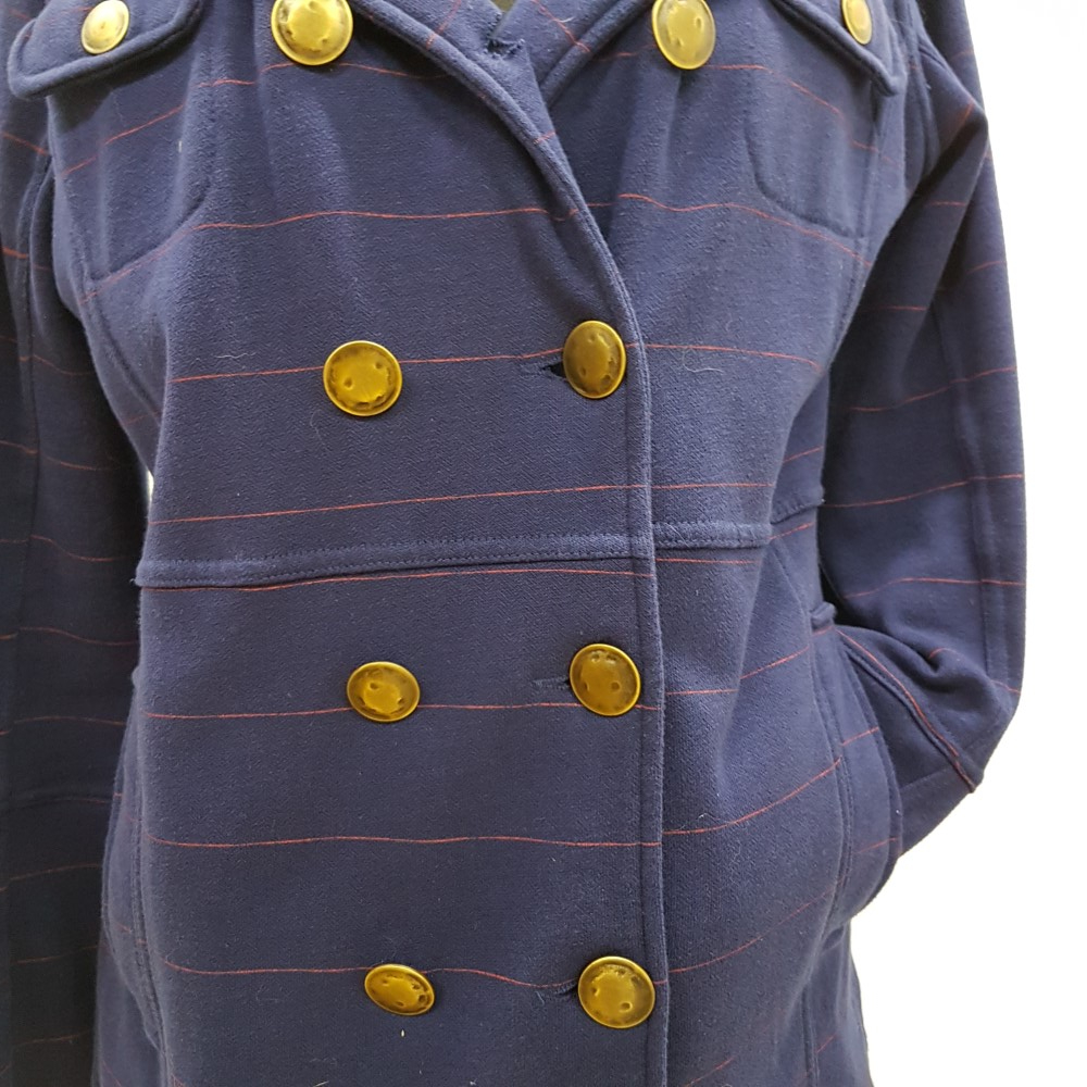 Voir photo 5 de Manteau en maille rayée bleu outremer - HURLEY - Taille M Manteau en maille rayée bleu outremer - HURLEY - Taille M Très bon état - Vue 5 -
