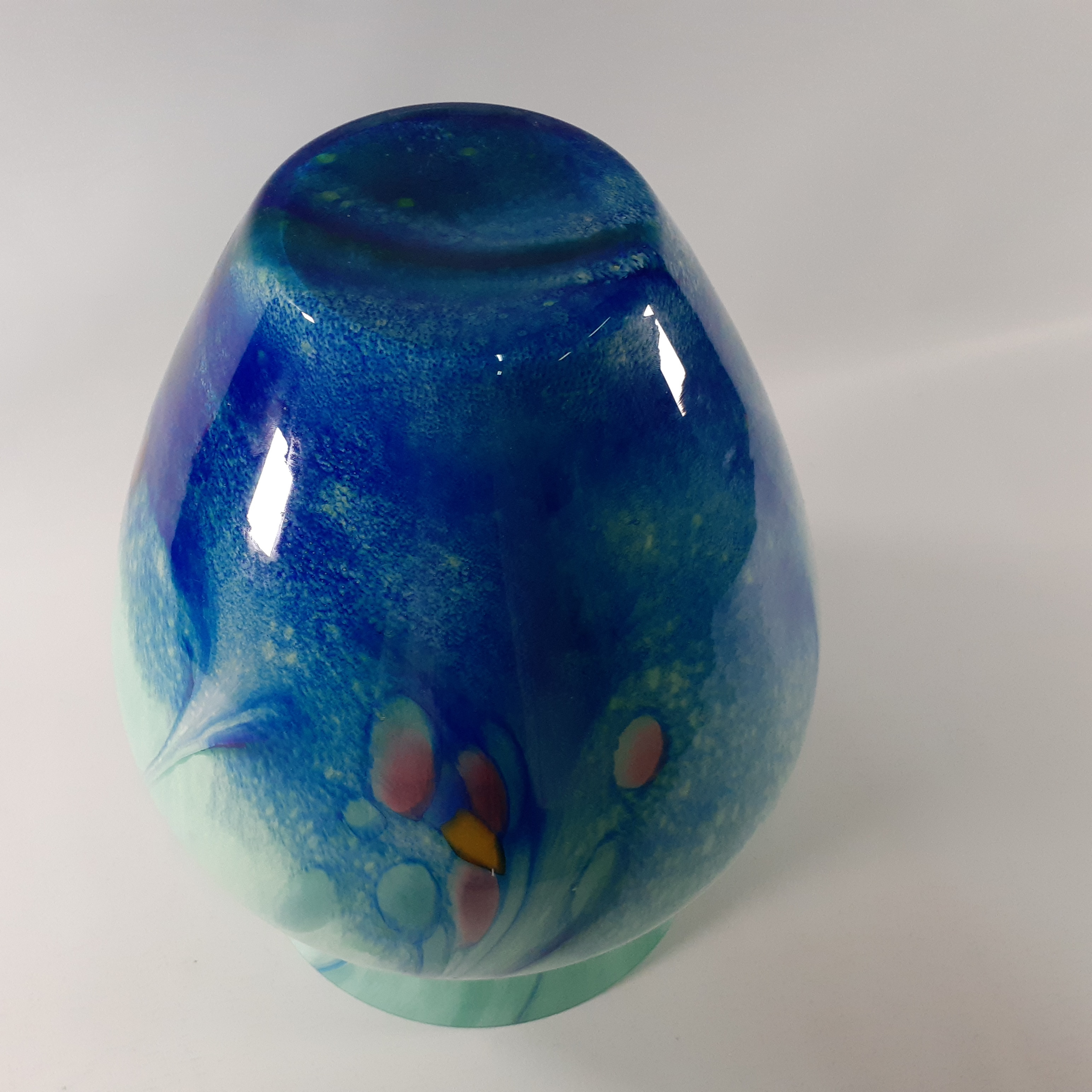 Très beau et grand vase en verre soufflé à inclusions - Photo 13