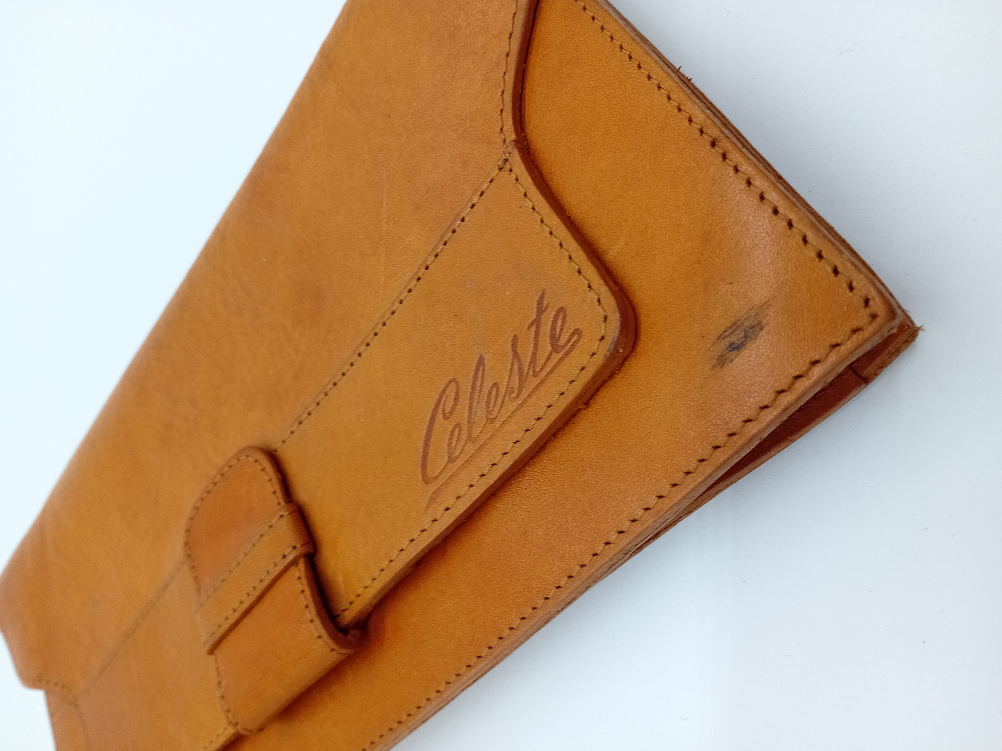 Pochette Portefeuille Celeste En Cuir Camel Taille Unique (T4242) Bon état - Vue 3 - 
