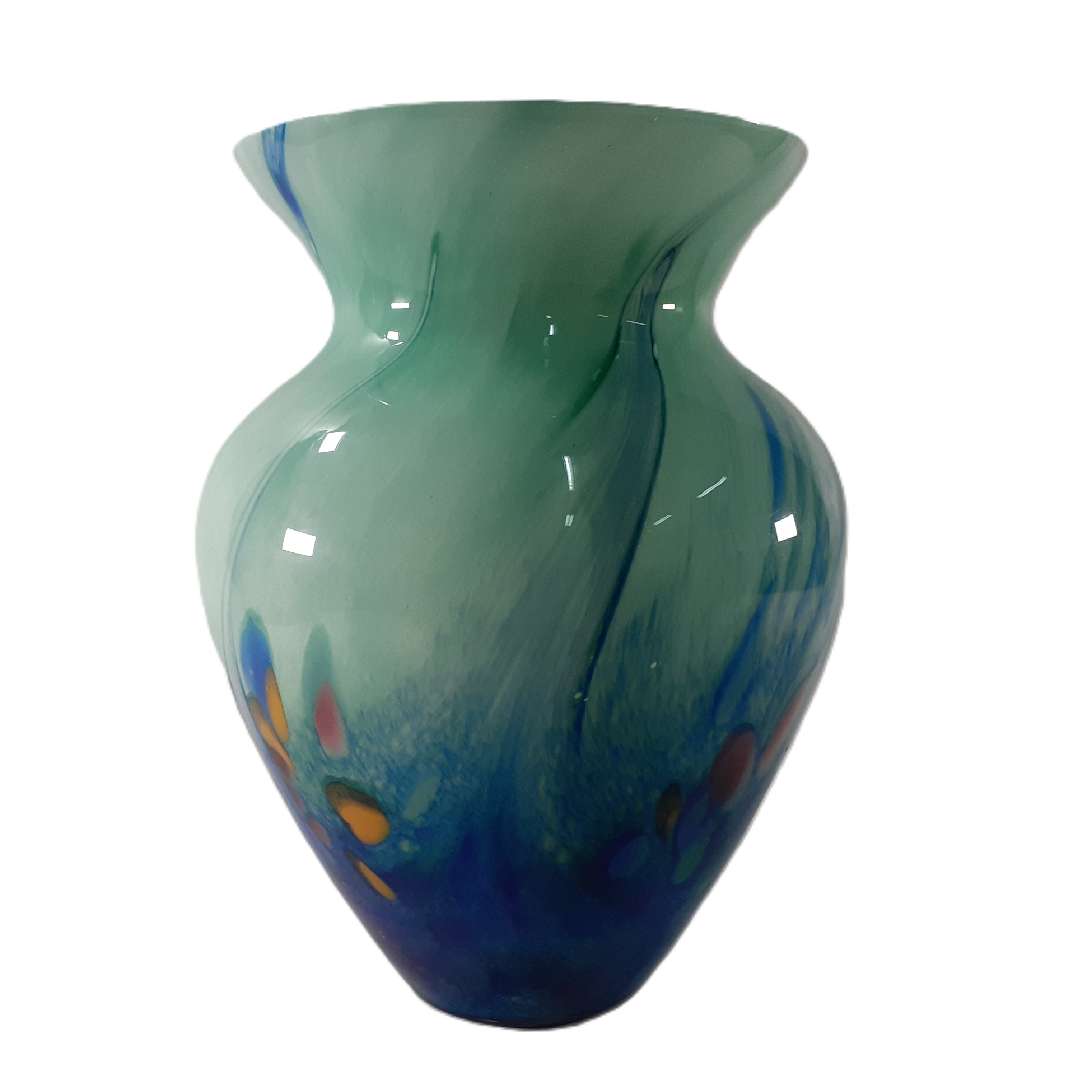 Très beau et grand vase en verre soufflé à inclusions - Photo 7