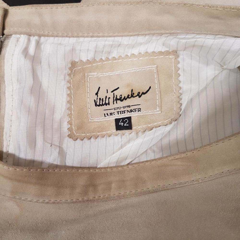 Jupe en peau beige - LUIS TRENKER -Taille 40 estimée (42 italien) Bon état - Vue 6 - 